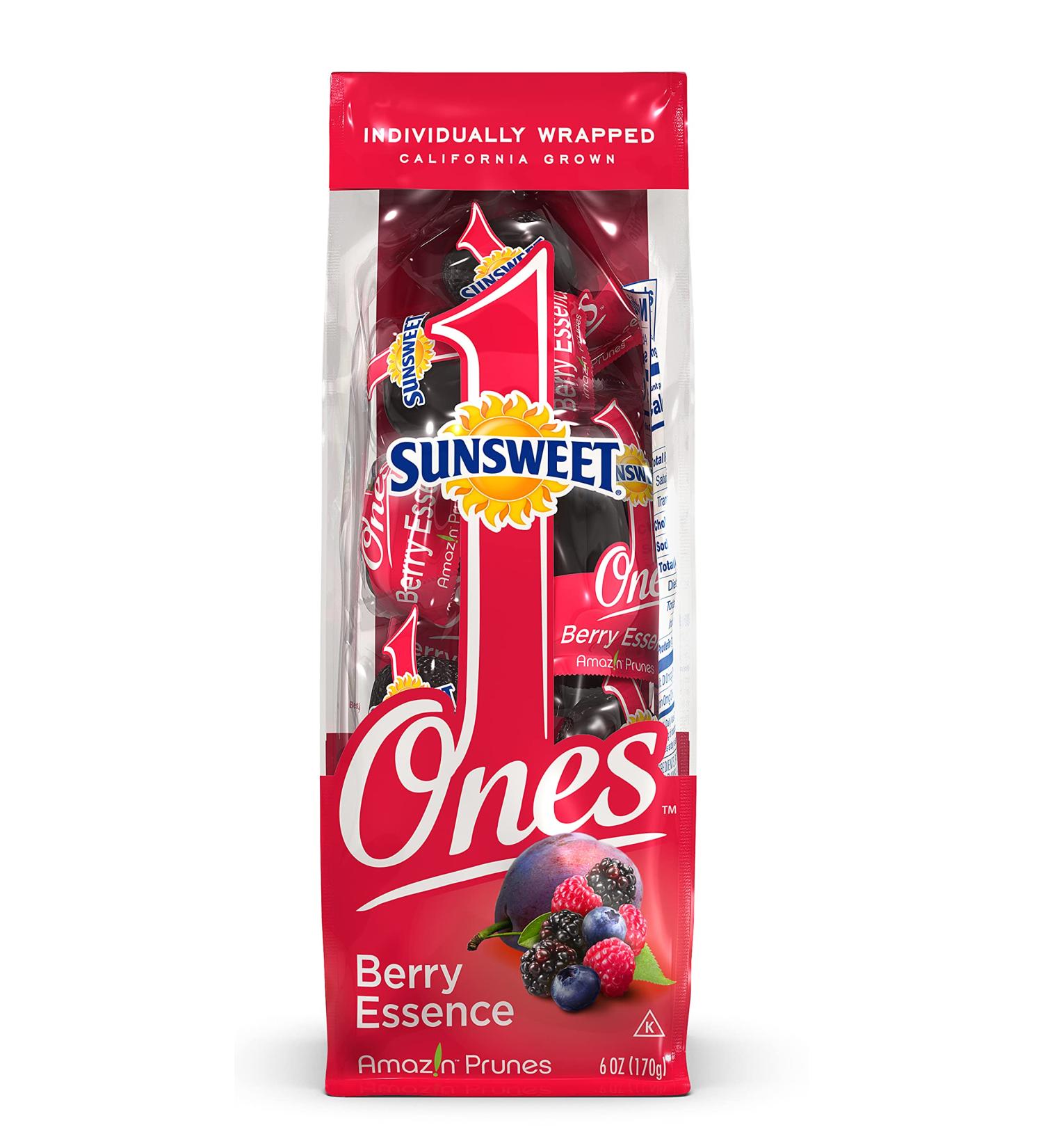 Sunsweet Amazin Prunes Berry Essence Dried Pitted 6 oz - 8 Pack | Gluten Free, Vegan, Low Fat, Unsweetened, Unsulfured | High in Dietary Fiber and Natural Minerals - Buy Online on GoSupps.com