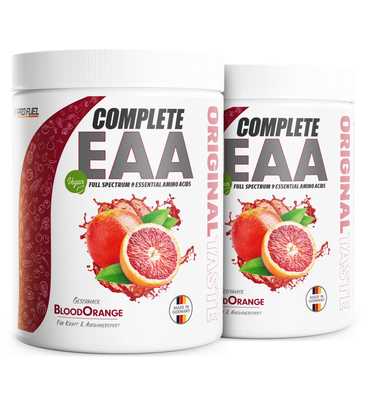 EAA Powder 2x500g - Blood Orange | 12 500mg Essential Amino Acids | Vegan Amino Drink | Refreshing & Delicious EAA Blend - Buy Online on GoSupps.com