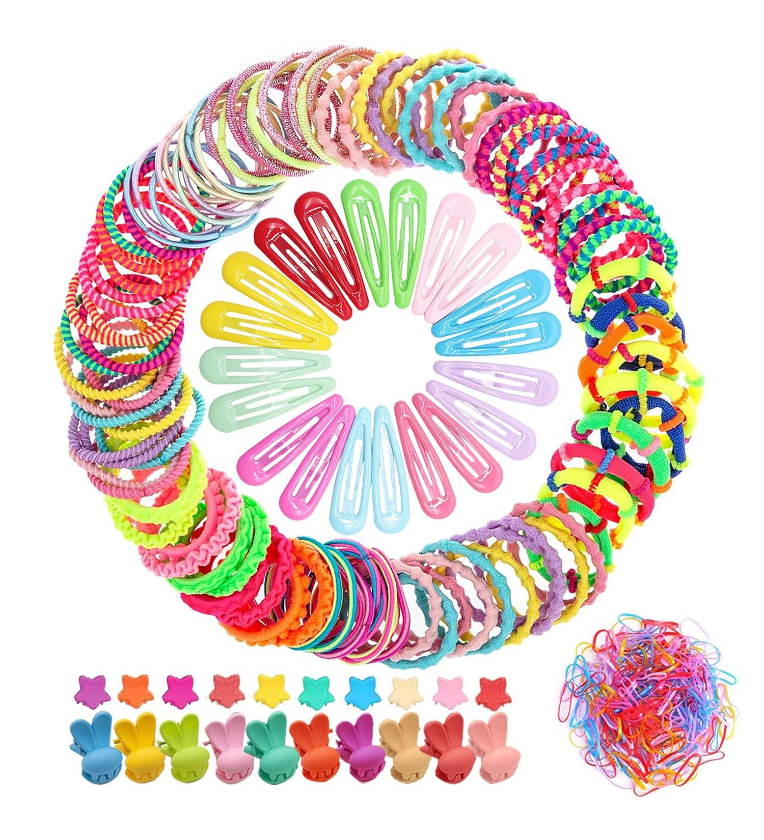 340-Piece Multi-Colored Hair Jewelry Set - Clips Bands & Ties for Girls & Babies | Perfect Hair Accessories for Kids - Buy Online on GoSupps.com