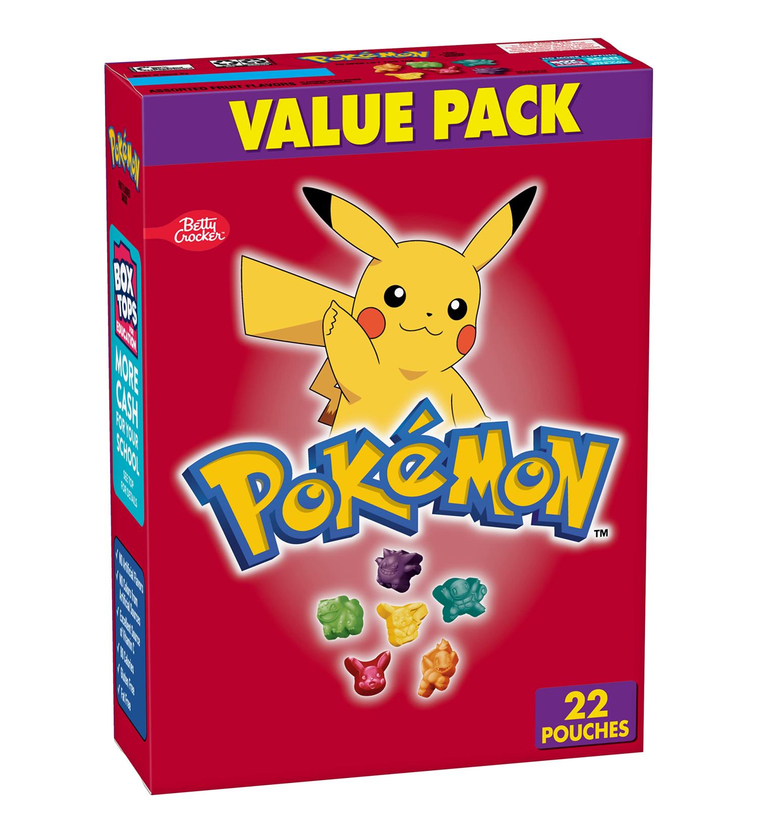 Pokemon Fruit Flavored Snacks Treat Pouches - Value Pack 22 ct - Buy Online on GoSupps.com