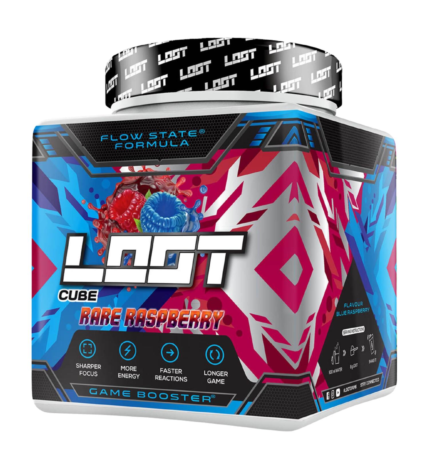 Loot Game Booster | Enhance Concentration Endurance & Responsiveness | 50 Servings (400g) | Caffeine & 20 Unique Ingredients | Flow-State Formula | Rare Raspberry - Buy Online on GoSupps.com