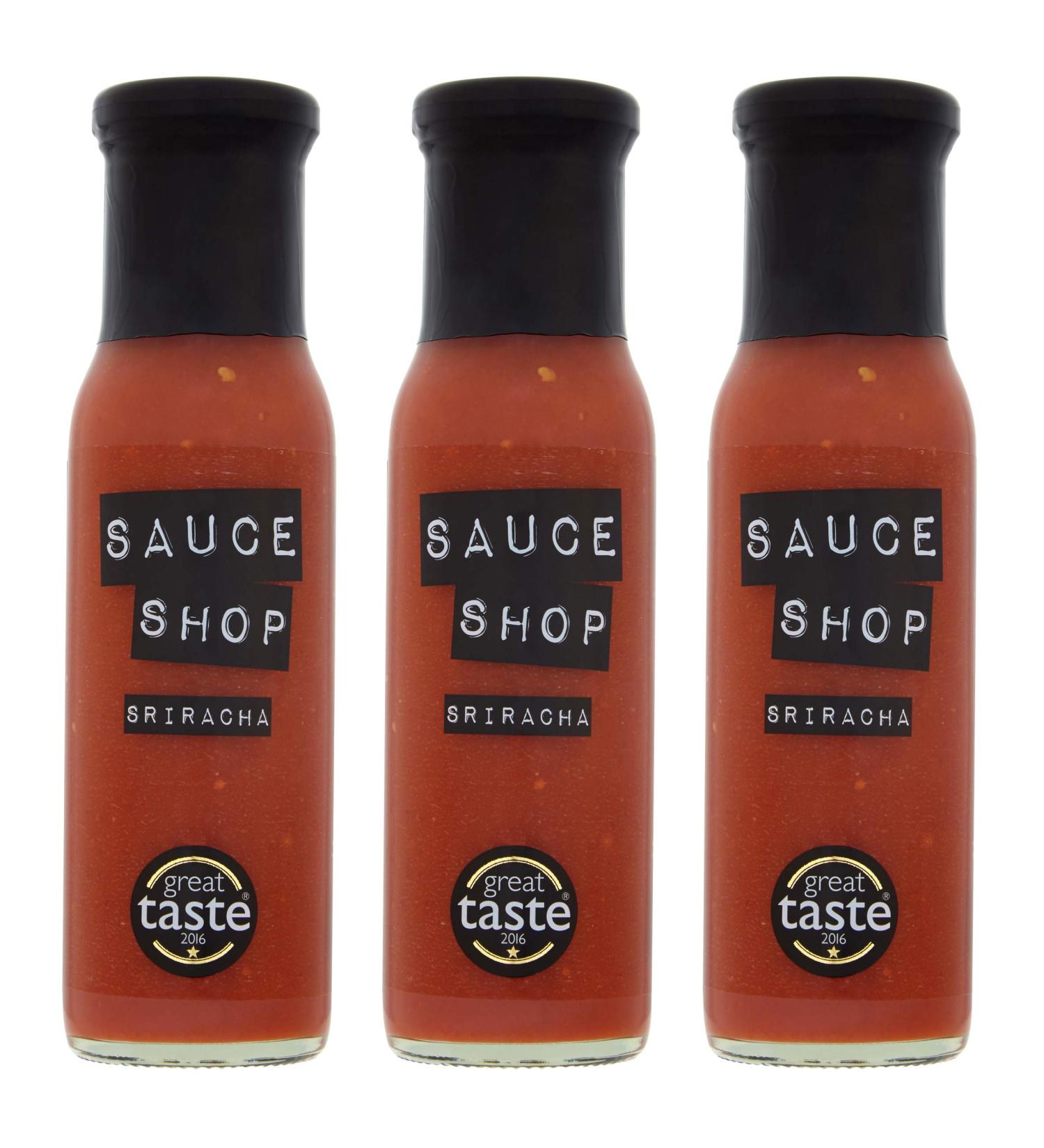 Sauce Shop - Sriracha - Award-Winning Hot Sauce Sriracha Sauce Perfect for Stir Fry Burgers Fries Yoghurt and Hummus 3 x 255g - Buy Online on GoSupps.com