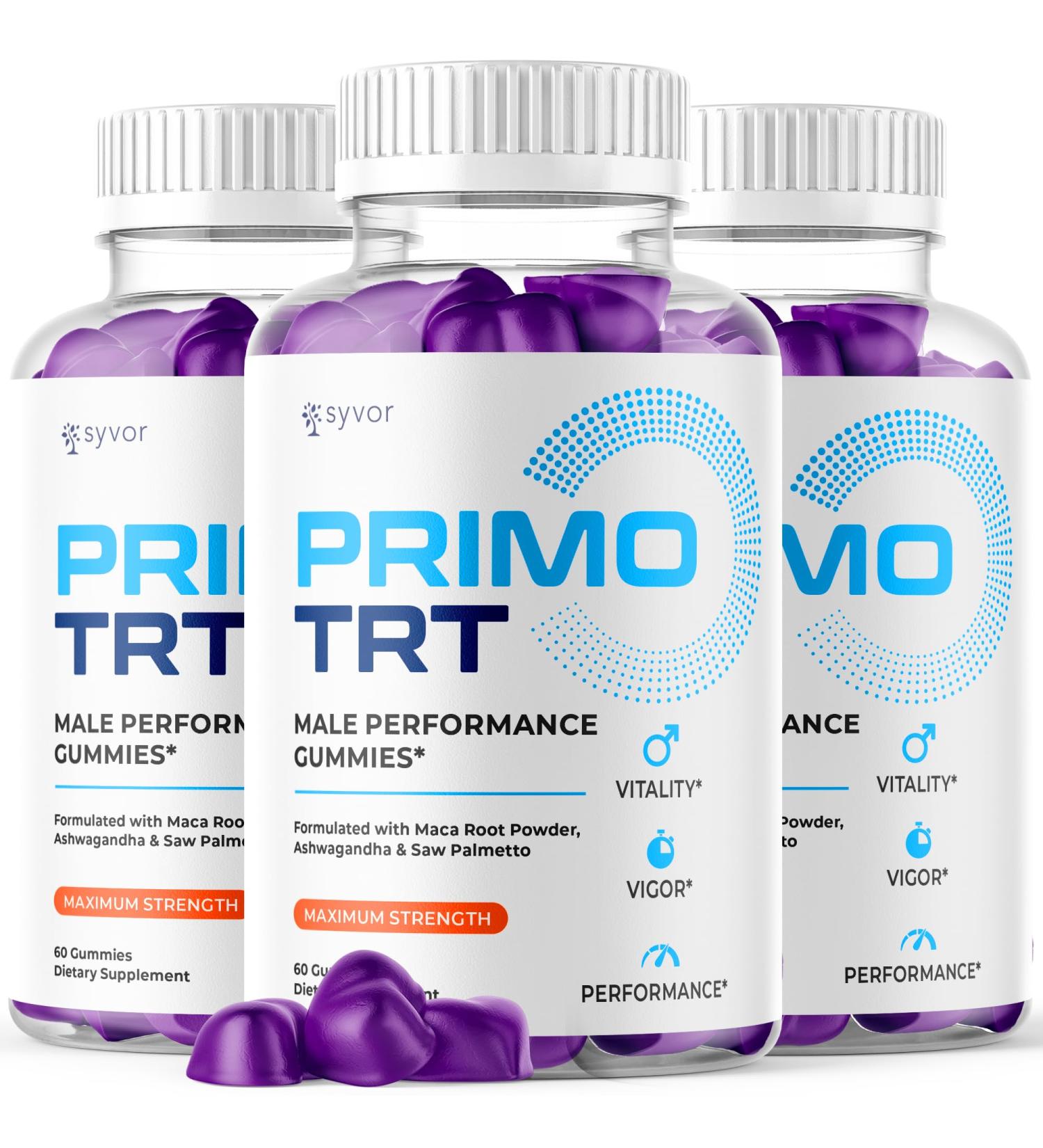 (3 Pack) Primo TRT Gummies for Men Official Primo TRT Male Performance Gummys with Maximum Strength Ingredients Advanced PrimoTRT Male Health Support Supplement with Premium Vitamins (180 Gummies) - Buy Online on GoSupps.com