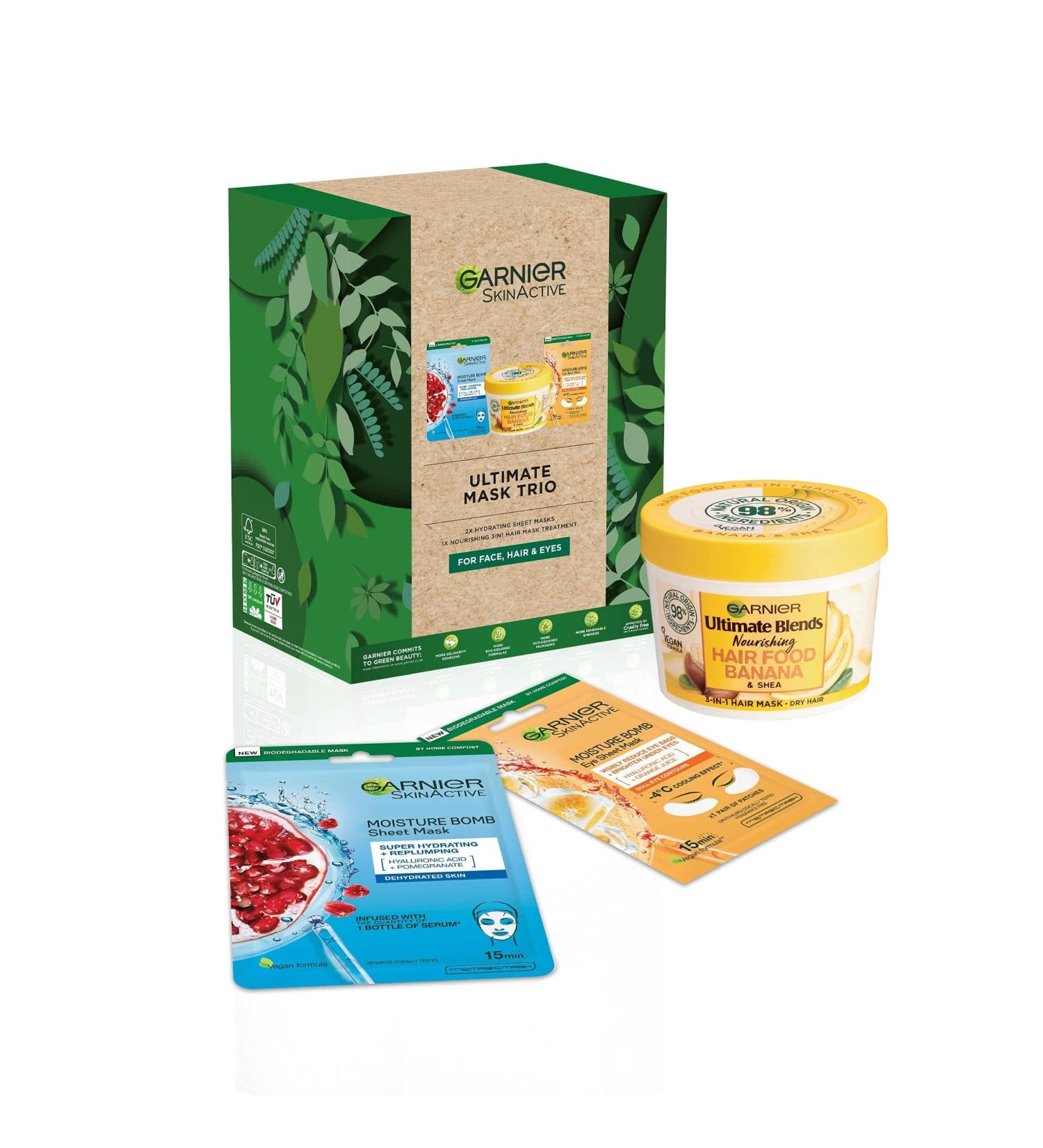 Garnier Ultimate Mask Trio Gift Set 424g - Hydrating Hair Care Set - Buy Online on GoSupps.com