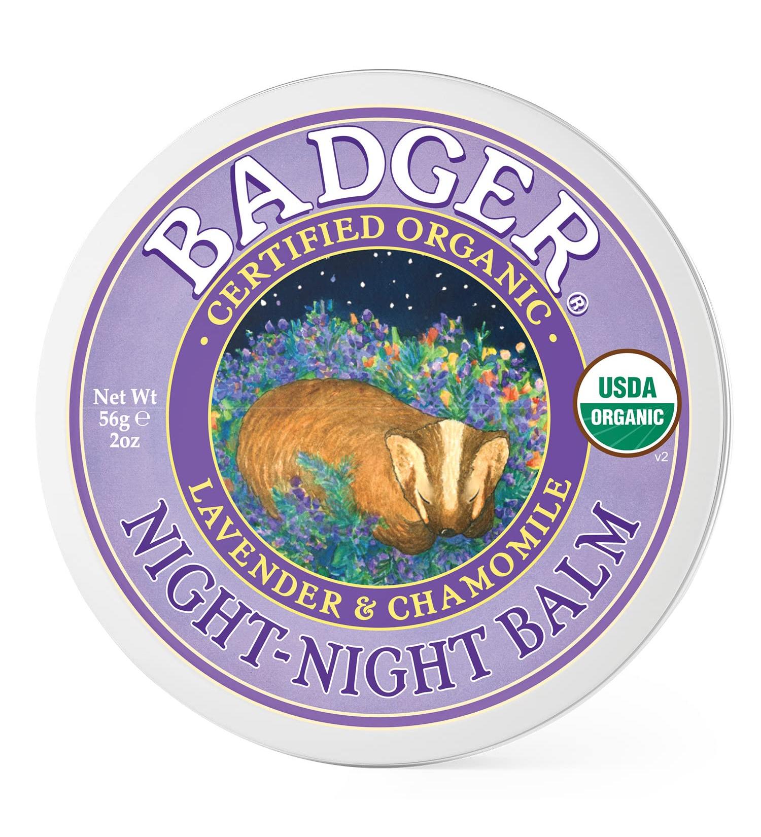Badger Night Night Balm - Chamomile & Lavender Organic Sleep Balm for Kids - 2 oz - Buy Online on GoSupps.com