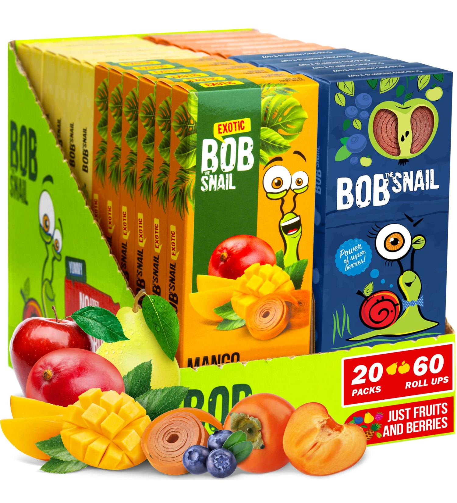 Healthy Fruit Snacks Variety Pack - 20 Individual Packs of Gluten-Free Vegan Fruit Bars with Natural Flavors for Kids and Adults - No Sugar Added - Buy Online on GoSupps.com