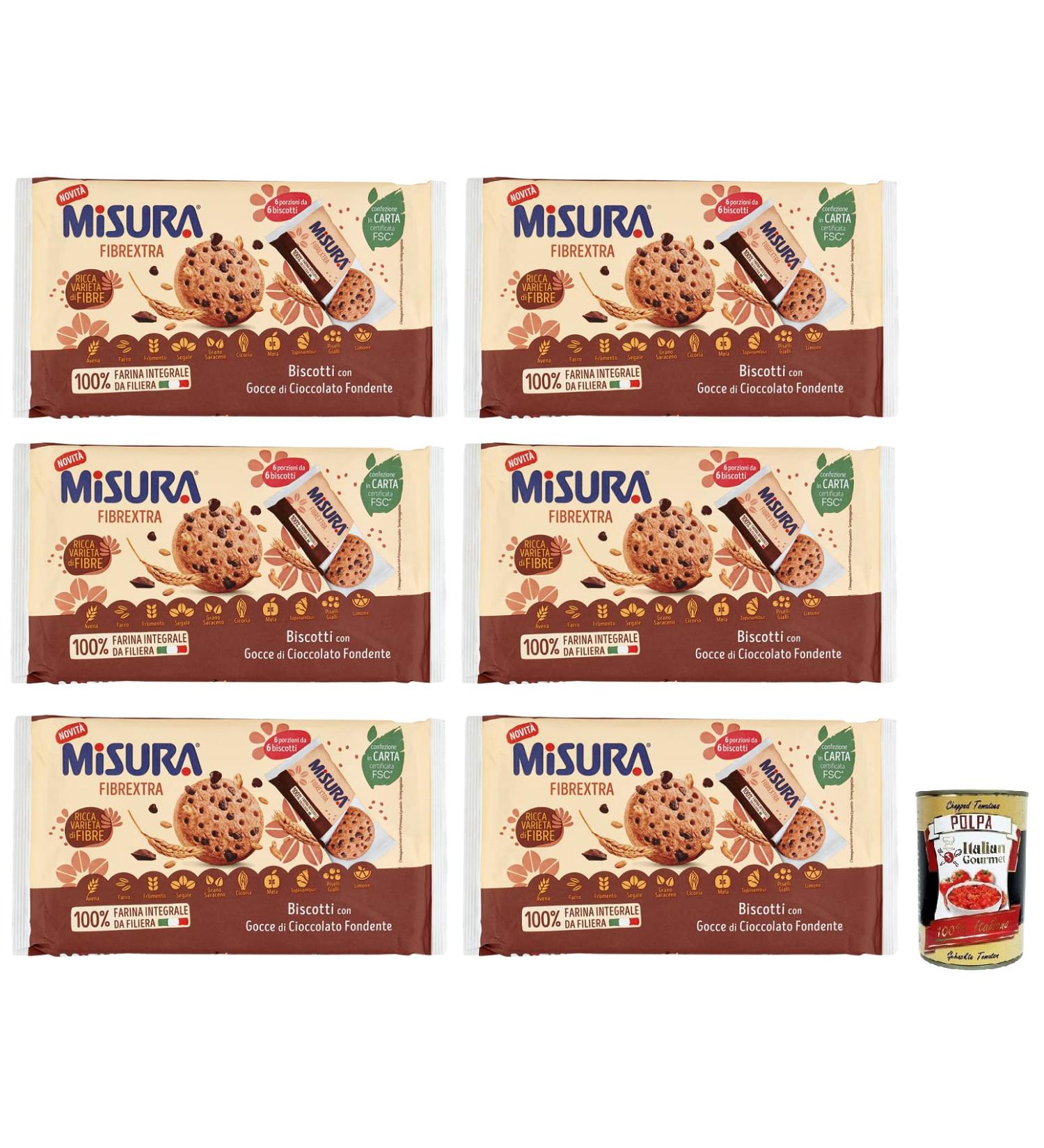  Italian Gourmet E.R. Misura Fibrextra Pack of 6 boxes of 100% whole grain shortcrust pastry biscuits with dark chocolate chips 280g pack Italian Gourmet Polpa di Pomodoro 400g - Buy Online on GoSupps.com
