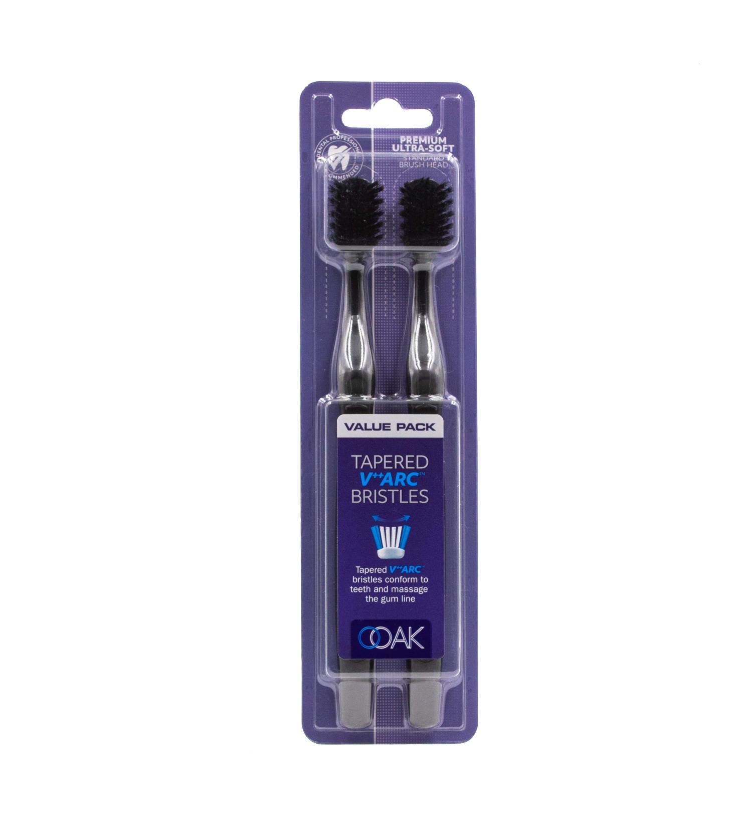 Ooak Toothbrush Tapered V++Arc Soft Bristles Standard Brush Head 2 Pack - Black | 2 Count - Buy Online on GoSupps.com