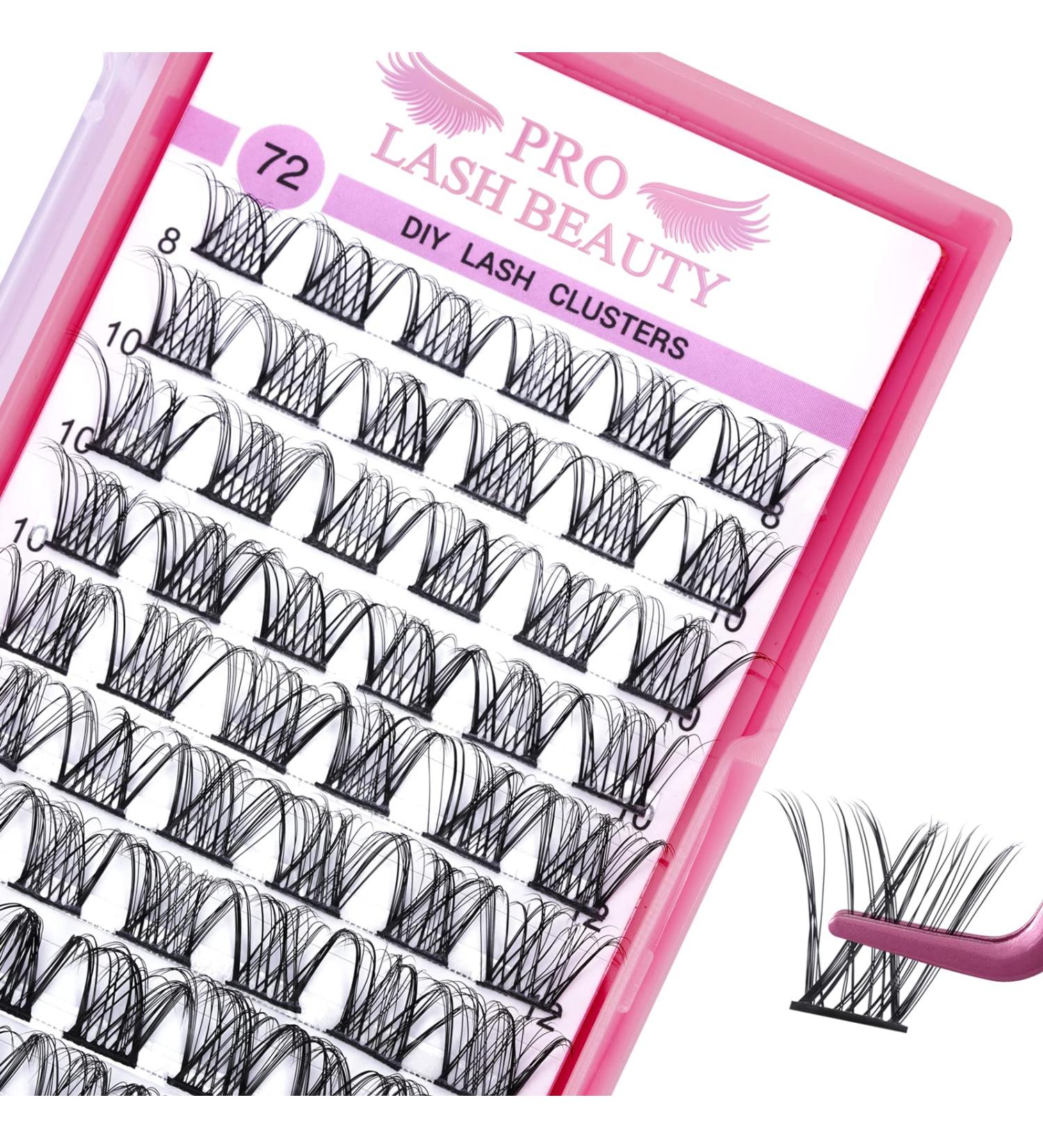 Cluster Lashes 72 Pcs DIY Eyelash Extensions | Thin Band Individual Lashes | Easy to Apply at Home - Into You-02 D-8-16 Mix - Buy Online on GoSupps.com