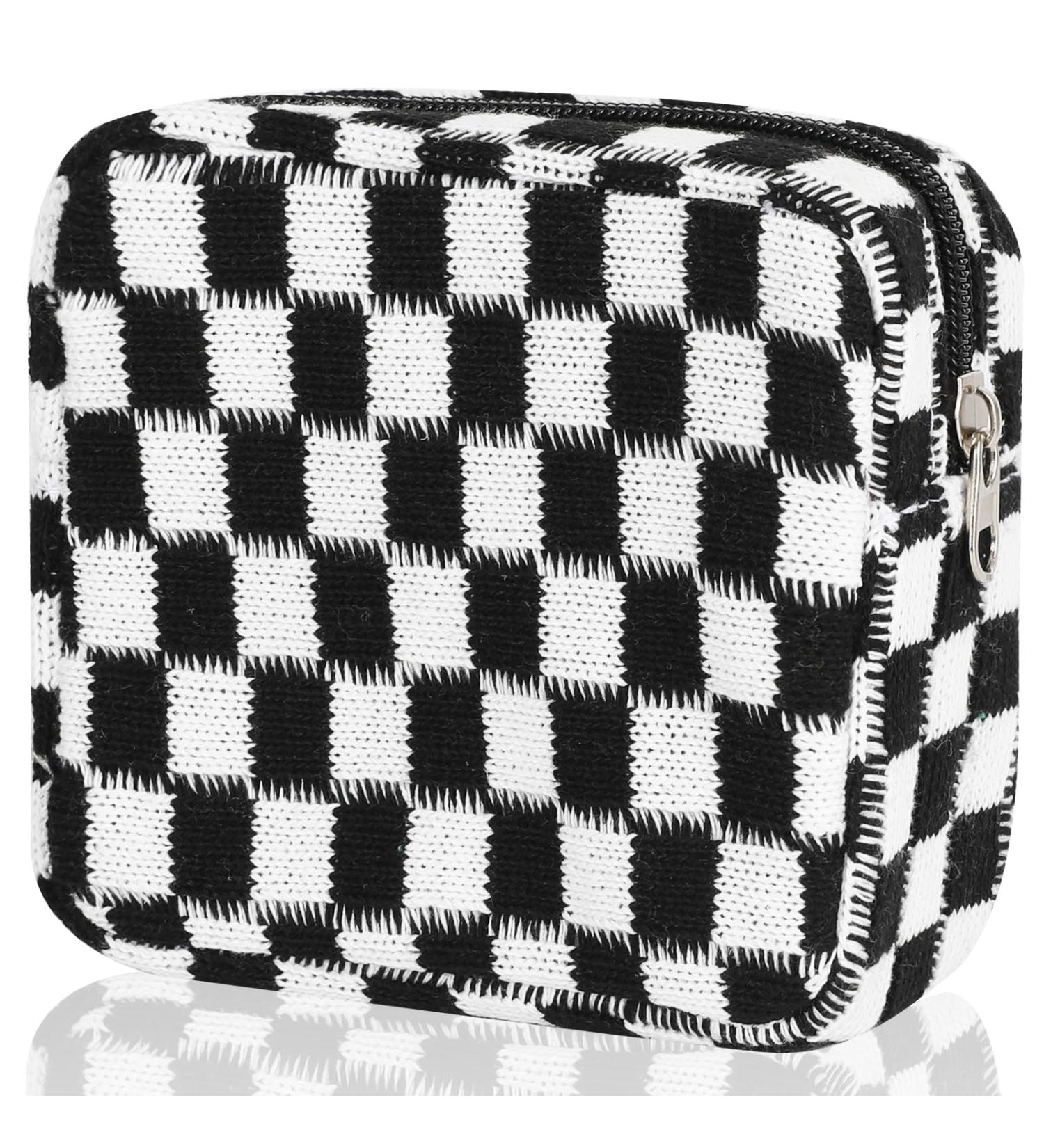 CekPo Sanitary Napkin Storage Bag - Checkered Portable Period Pouch for Women - Black - Buy Online on GoSupps.com