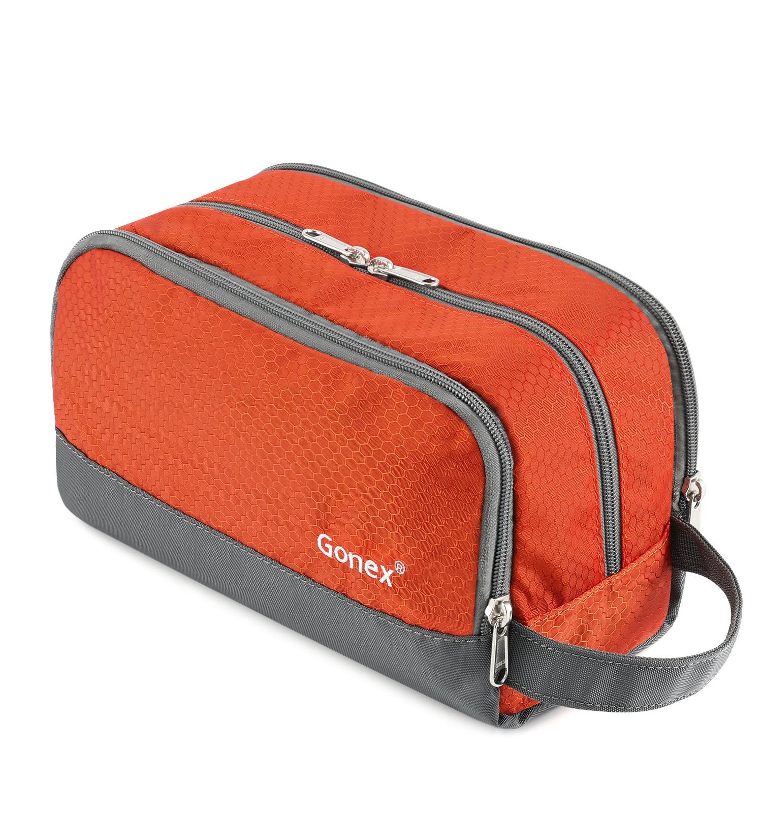 Travel Toiletry Bag Nylon Gonex Dopp Kit Shaving Bag Toiletry Organizer Orange - Buy Online on GoSupps.com