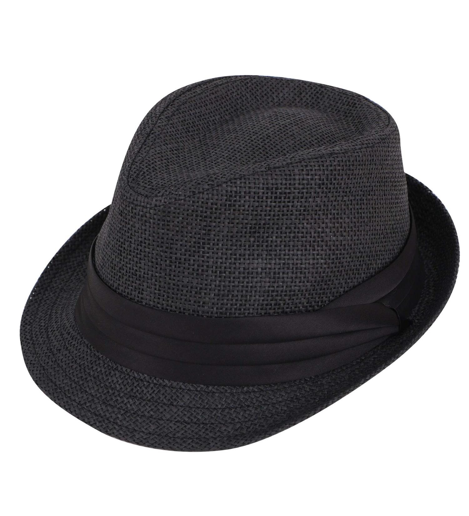 Verabella Black Straw Fedora Hat - Women's Summer Sun Hat (Small-Medium) - Buy Online on GoSupps.com