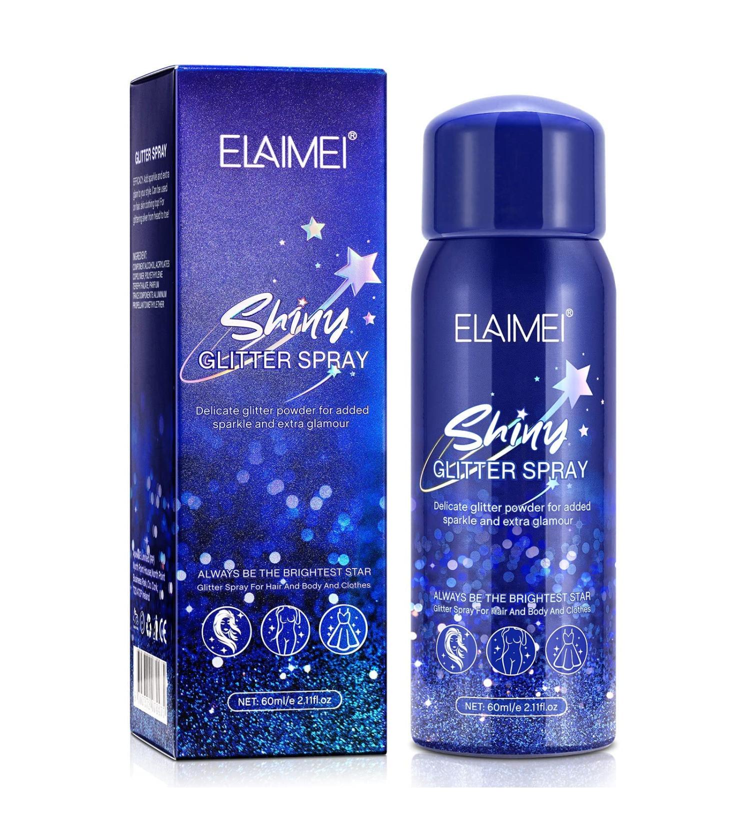 PEPHUCA Glitter Spray - Temporary Shiny Glitter Spray for Body Hair Face and Clothing Waterproof Hairspray Shimmer Silver Powder for Prom Festival Rave Stage Makeup Gifts for Women 60ML 1 Pack - Buy Online on GoSupps.com
