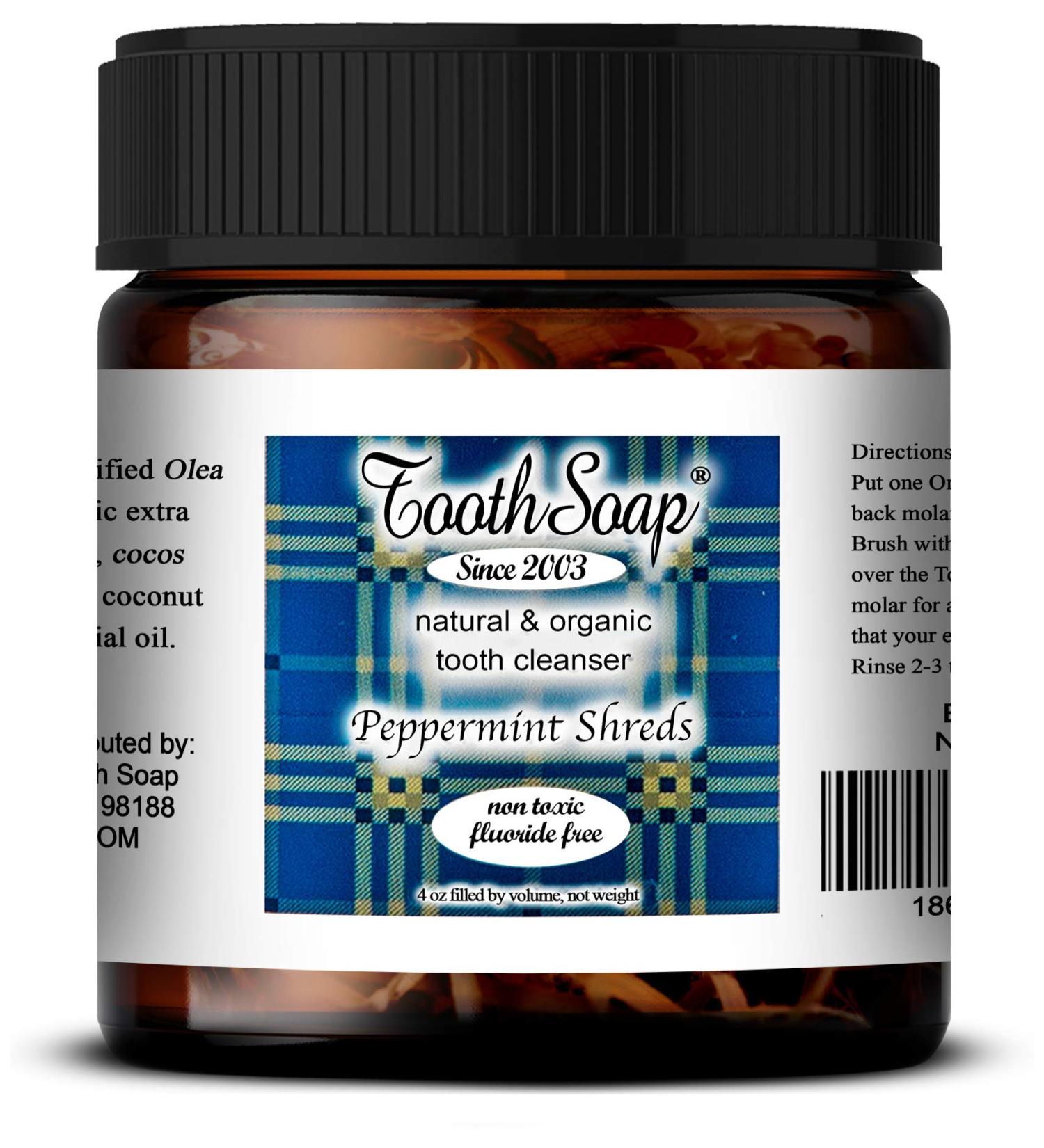 Shop Peppermint Shreds - 4 oz All-Natural Fluoride-Free Tooth & Gum Cleaner with Organic Coconut & Olive Oil - Freshens Breath & Promotes Oral Health - Buy Online on GoSupps.com