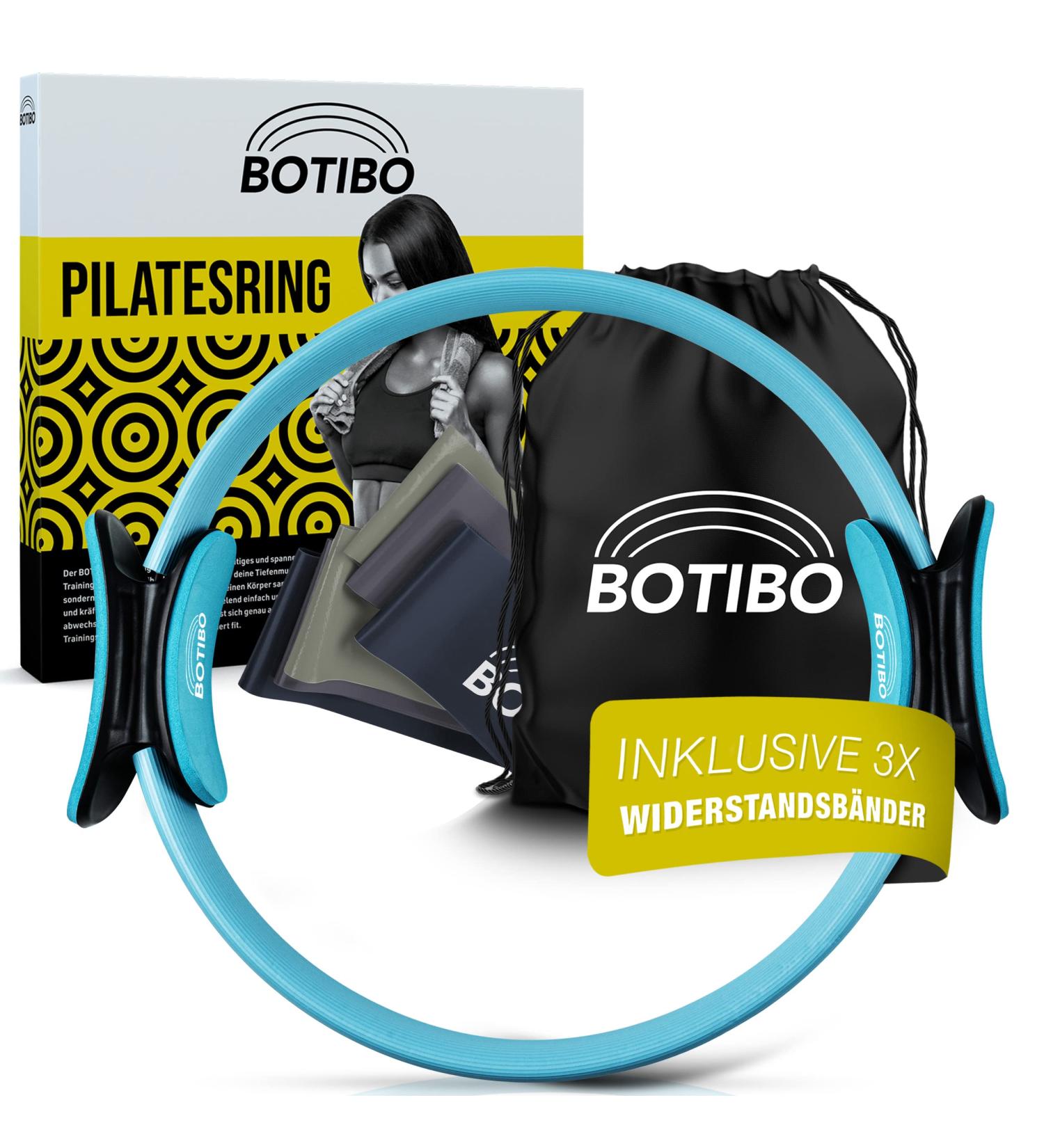 Buy Botibo Profi Pilates Ring 37.5cm | Resistance Ring for Pilates | Leg Press Pelvic Floor Trainer with Hip Protection & Bag - Black/Blue - Buy Online on GoSupps.com