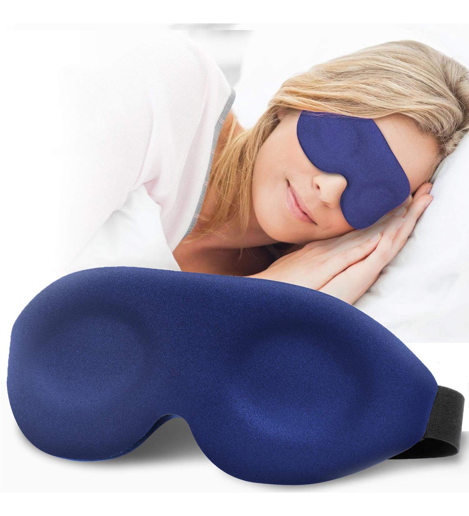 Ergonomic 3D Contoured Sleep Mask for Women and Men | Light Blocking, Super Soft Memory Foam Blindfold for Comfortable Sleeping | Adjustable and Perfect for Travel - Buy Online on GoSupps.com
