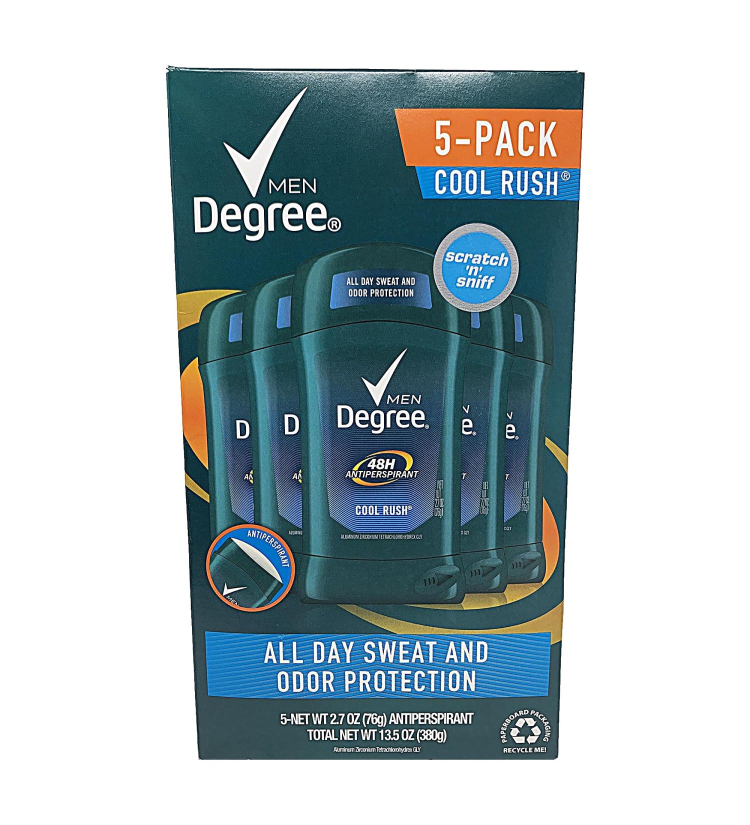 Degree Men Cool Rush Anti-Perspirant 2.7 oz 5 pk - Buy Online on GoSupps.com
