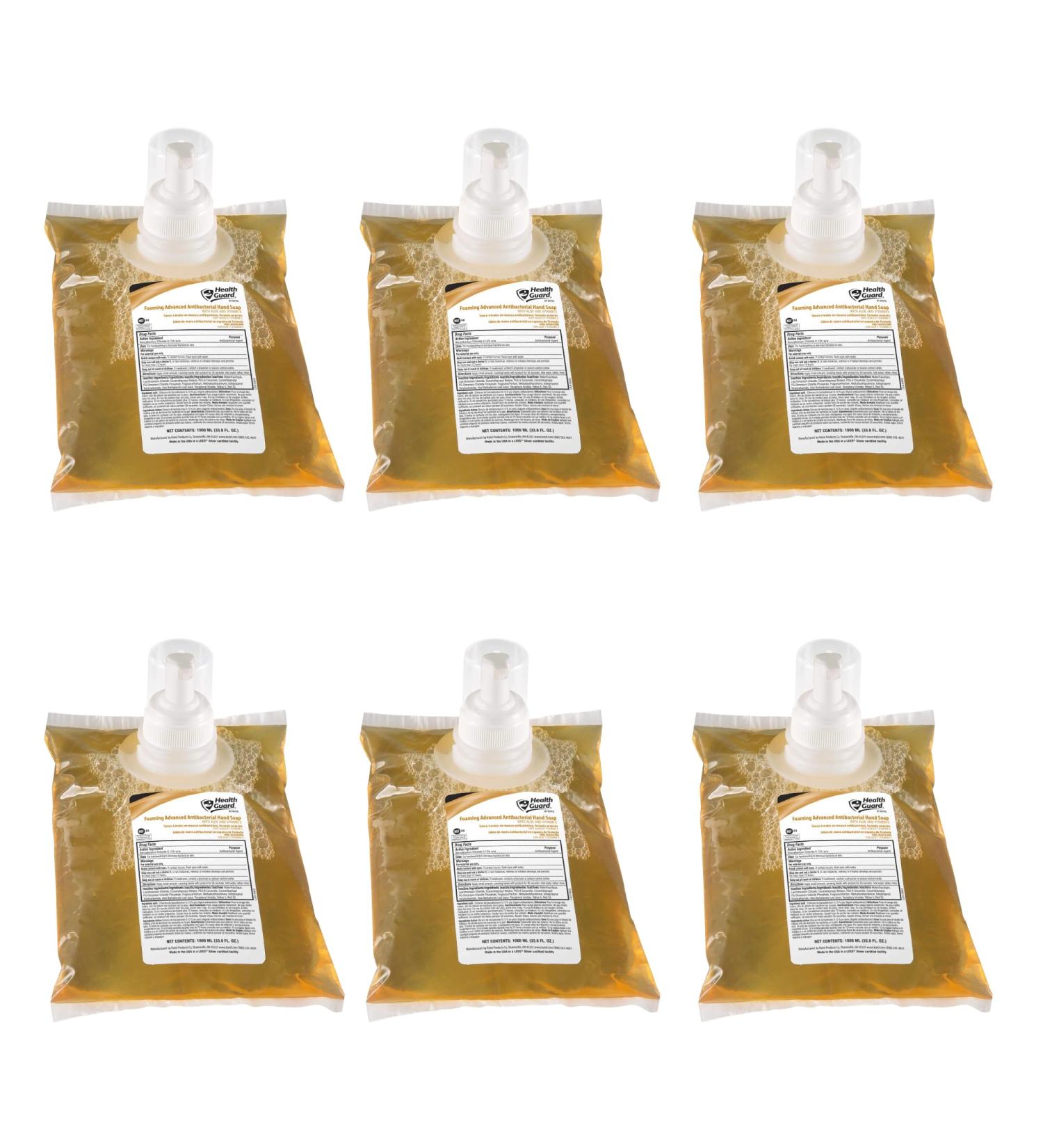 Health Guard Foaming Antibacterial Hand Soap Refill Compatible with Member's Mark Sam's Club and Ecolab Dispensers Same Formula as Soap #915169 1000 mL Pack of 6 - Buy Online on GoSupps.com
