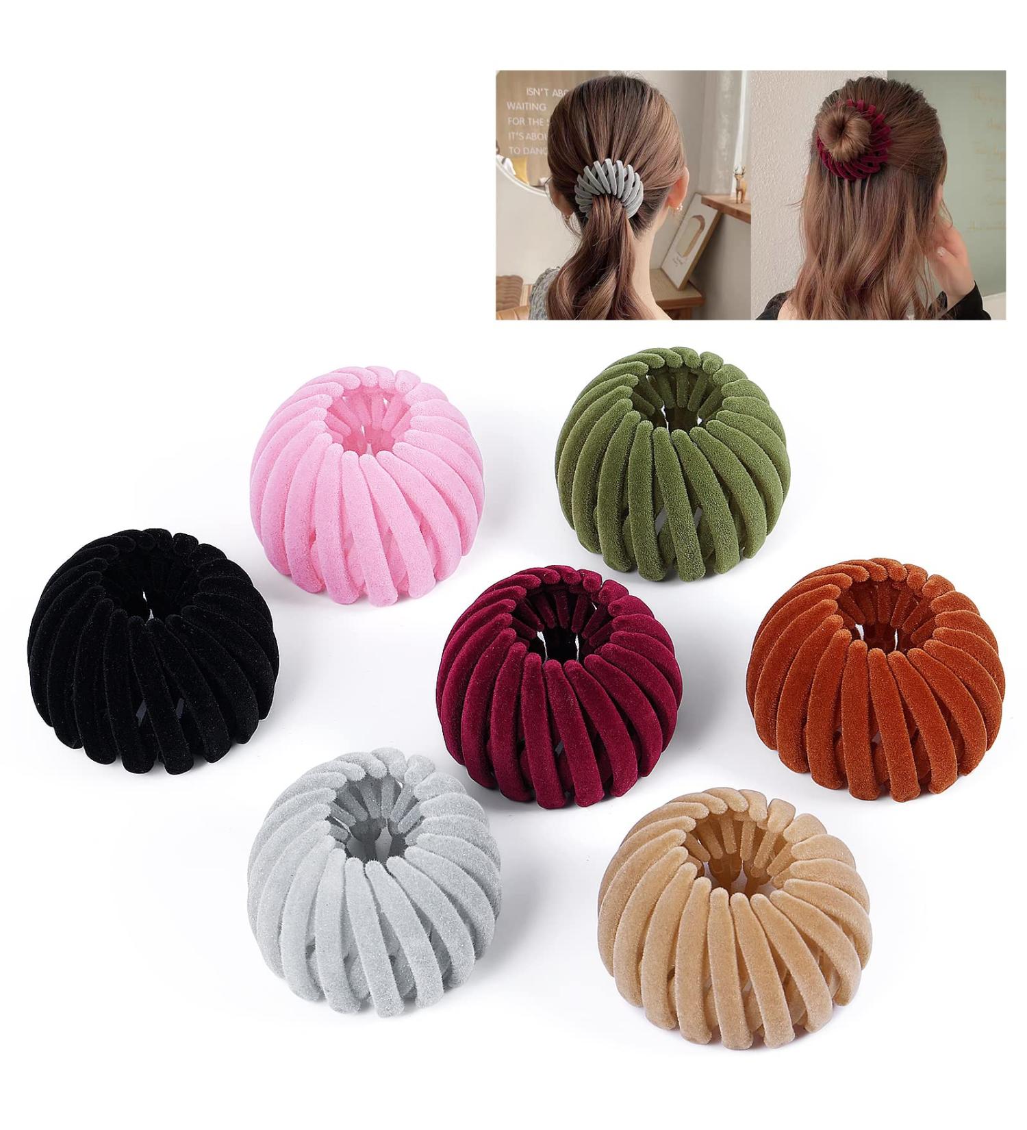 7PCS Bird Nest Magic Hair Clip Set - Ponytail Hair Holder for Women & Girls - Perfect Gift for Back to School Outfits - Ideal for Thin & Thick Hair (Flocking) - Buy Online on GoSupps.com