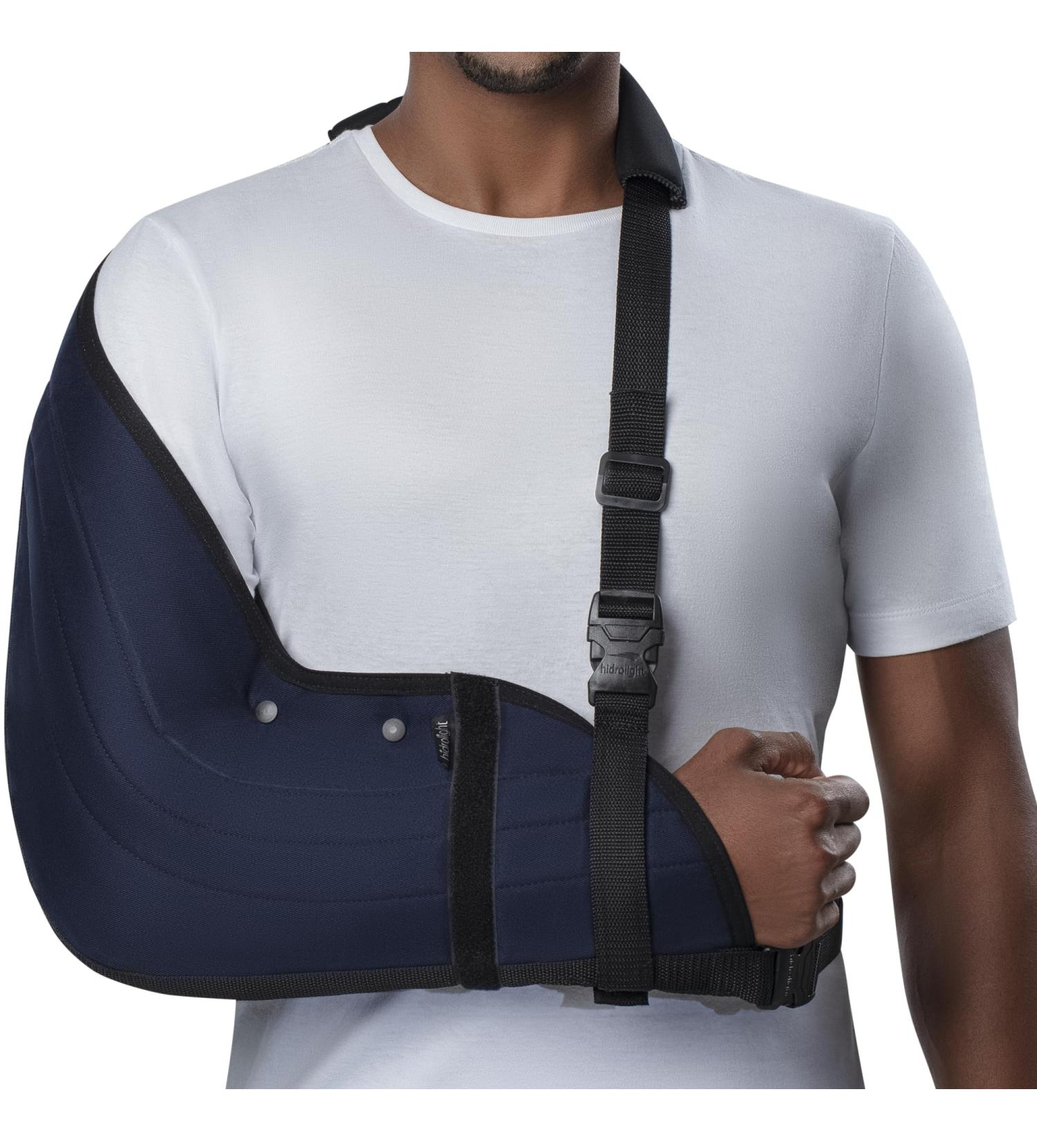 Buy Immobilizer Arm Sling for Upper Limb Injuries - Adjustable Brace for Left & Right Arm - Bursitis & Rotator Cuff Support - Medium Size Black - Buy Online on GoSupps.com