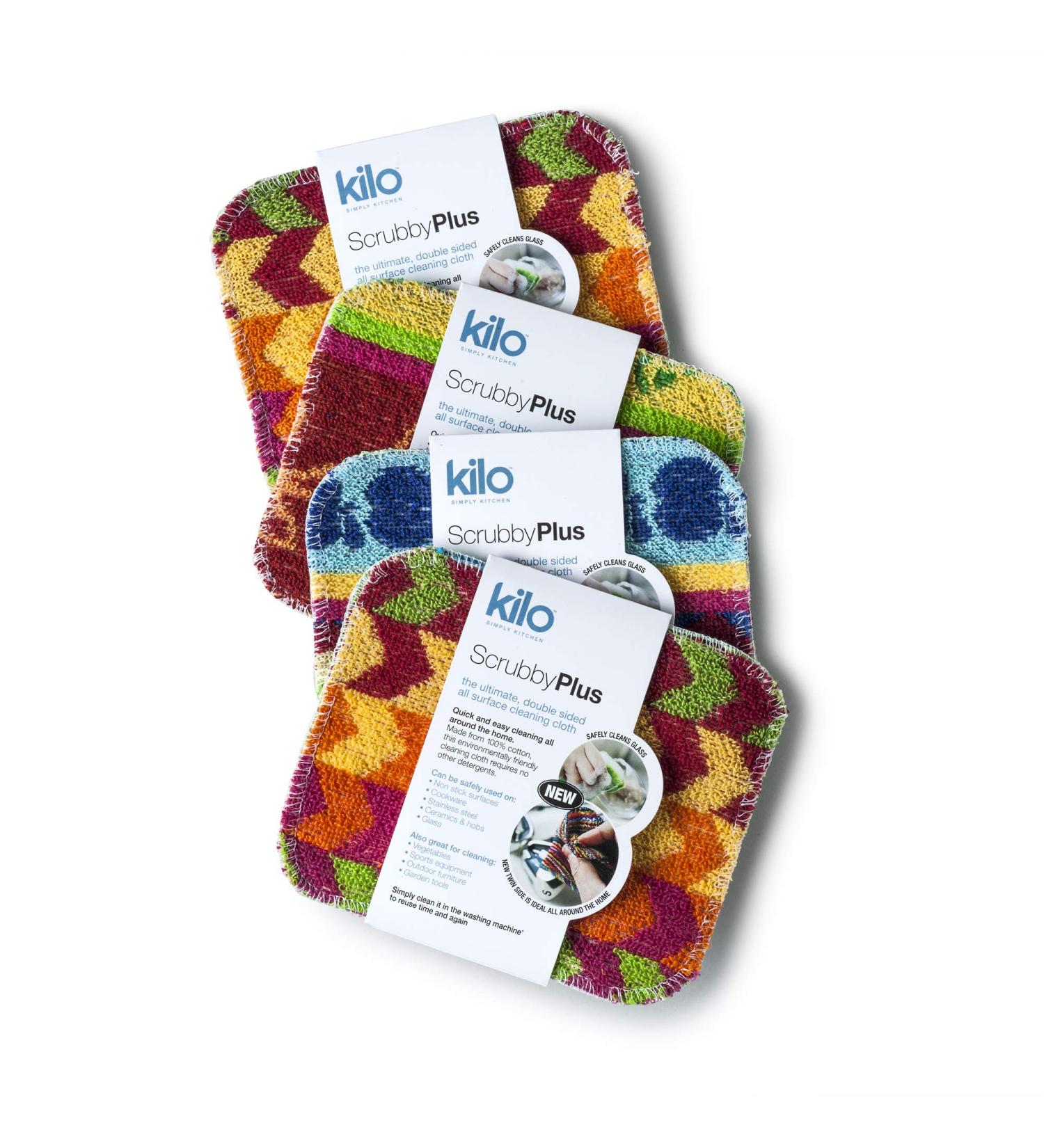 Kilo Scrubby Plus Non-Scratch Scourer & Cleaning Cloth Set - Multi-Purpose (4-Pack) - Buy Online on GoSupps.com