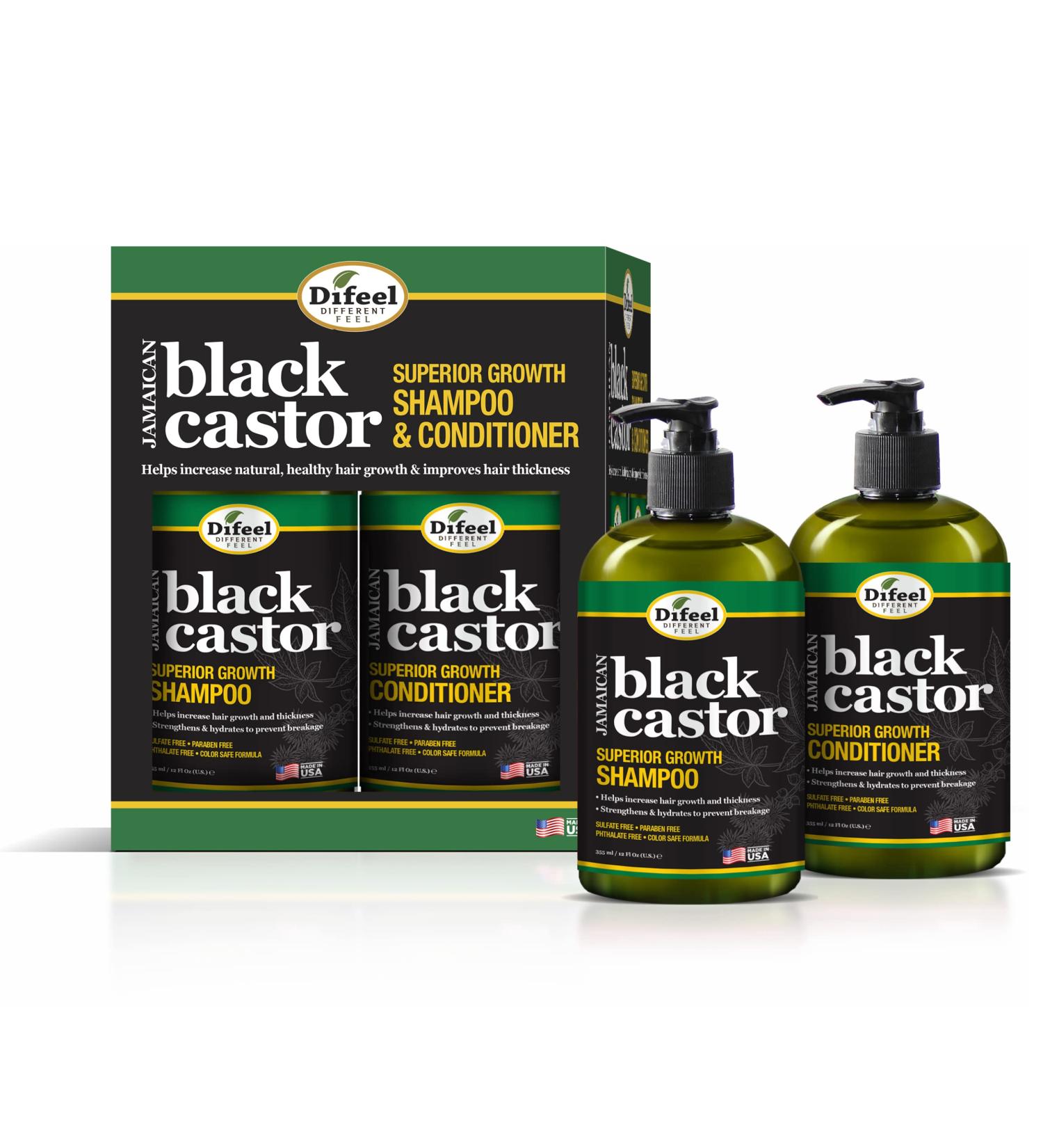 Difeel Superior Growth Jamaican Black Castor Shampoo & Conditioner Gift Set | 12 oz | 2-PC Boxed Set - Nourish & Strengthen Hair - Buy Online on GoSupps.com