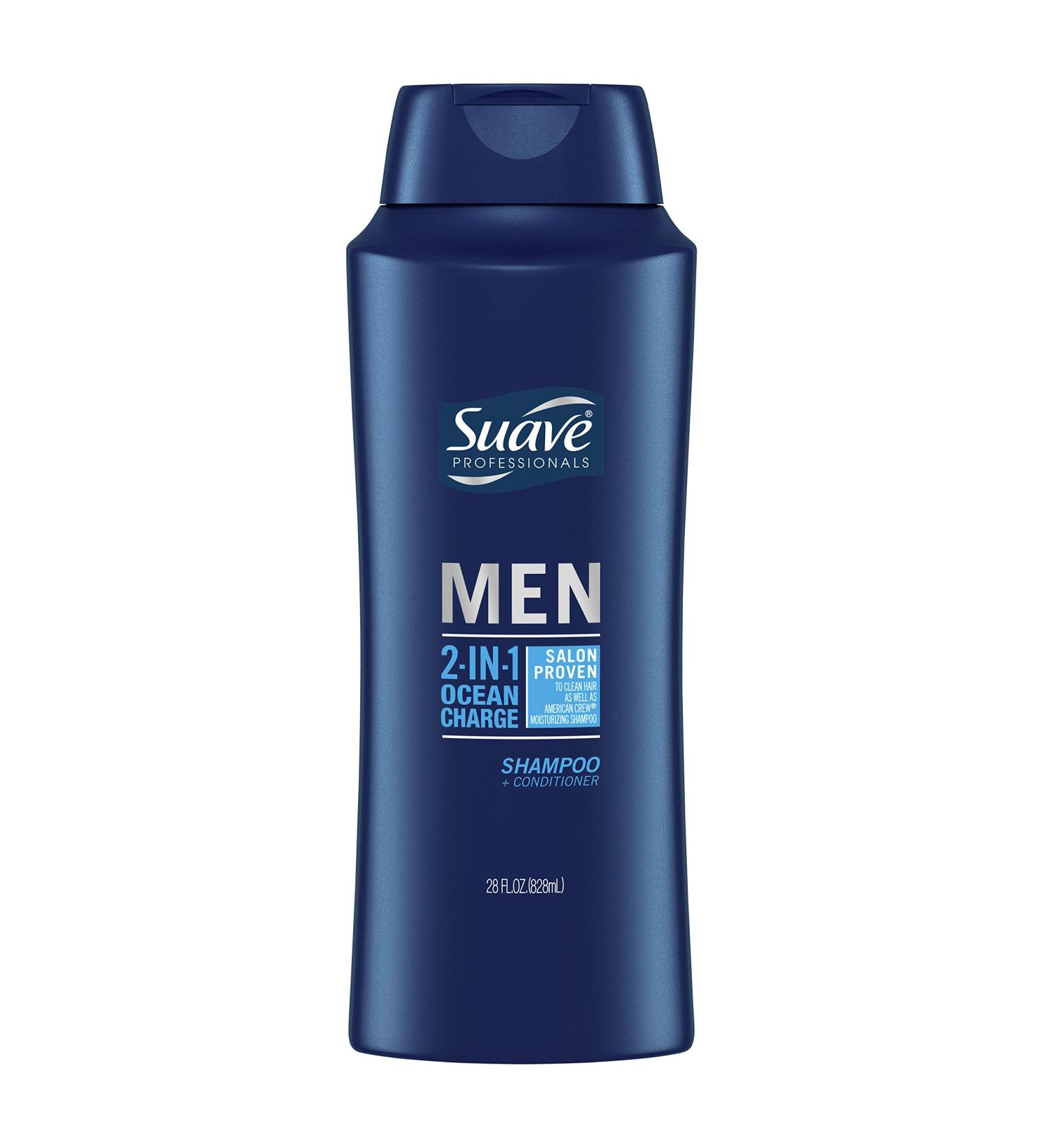 Suave Men 2-in-1 Shampoo & Conditioner - Ocean Charge Residue-Free 28 oz - Clean Hair International Shipping - Buy Online on GoSupps.com
