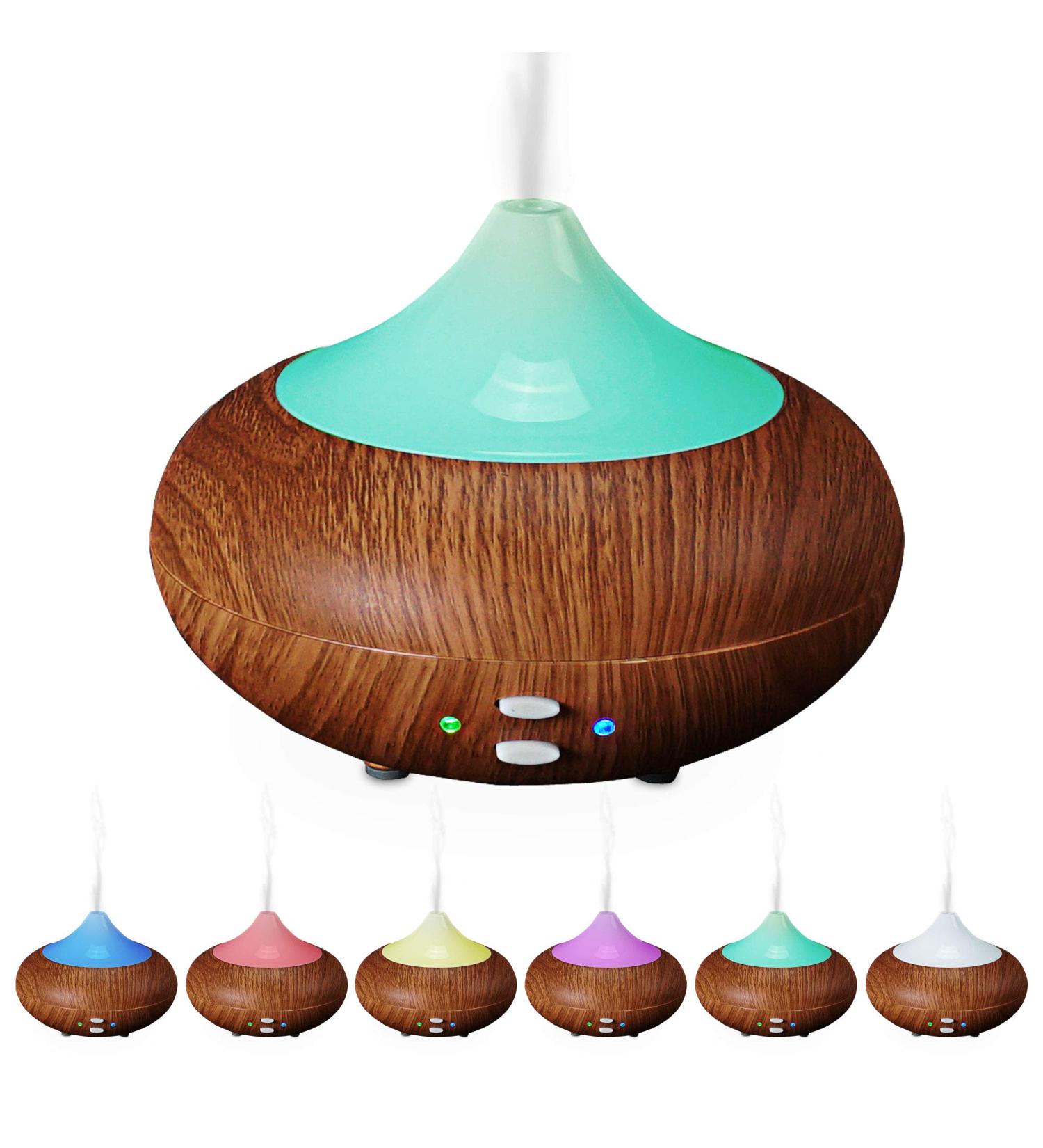 Shop Aroma Diffuser with 7 Color Lighting | Air Humidifier & Aromatherapy Lamp - 210ml Capacity Brown Design - Buy Online on GoSupps.com
