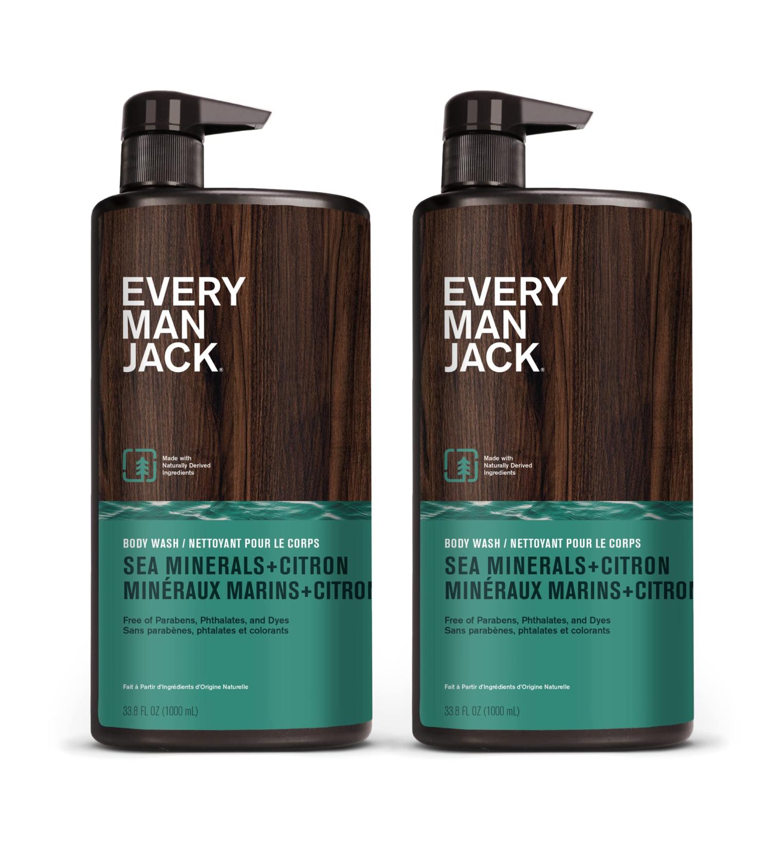 Every Man Jack Men's Hydrating Body Wash with Marine Extracts and Coconut Oil - 33.8 fl. oz. (Pack of 2) - Buy Online on GoSupps.com