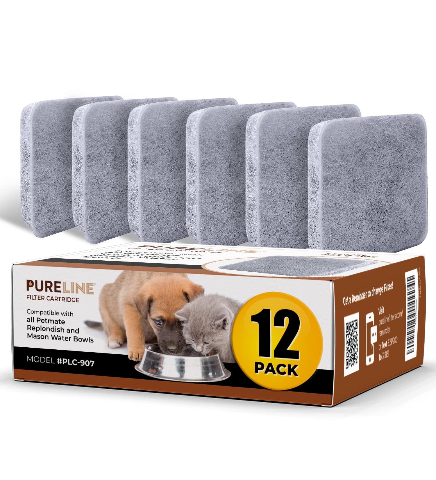 PureLine Petmate Replendish Water Filter Replacement  Also Compatible with Petmate Mason and Petmate Replendish and Mason Gravity Waterer Bowls. with Advanced Filtration (12 Pack) - Buy Online on GoSupps.com