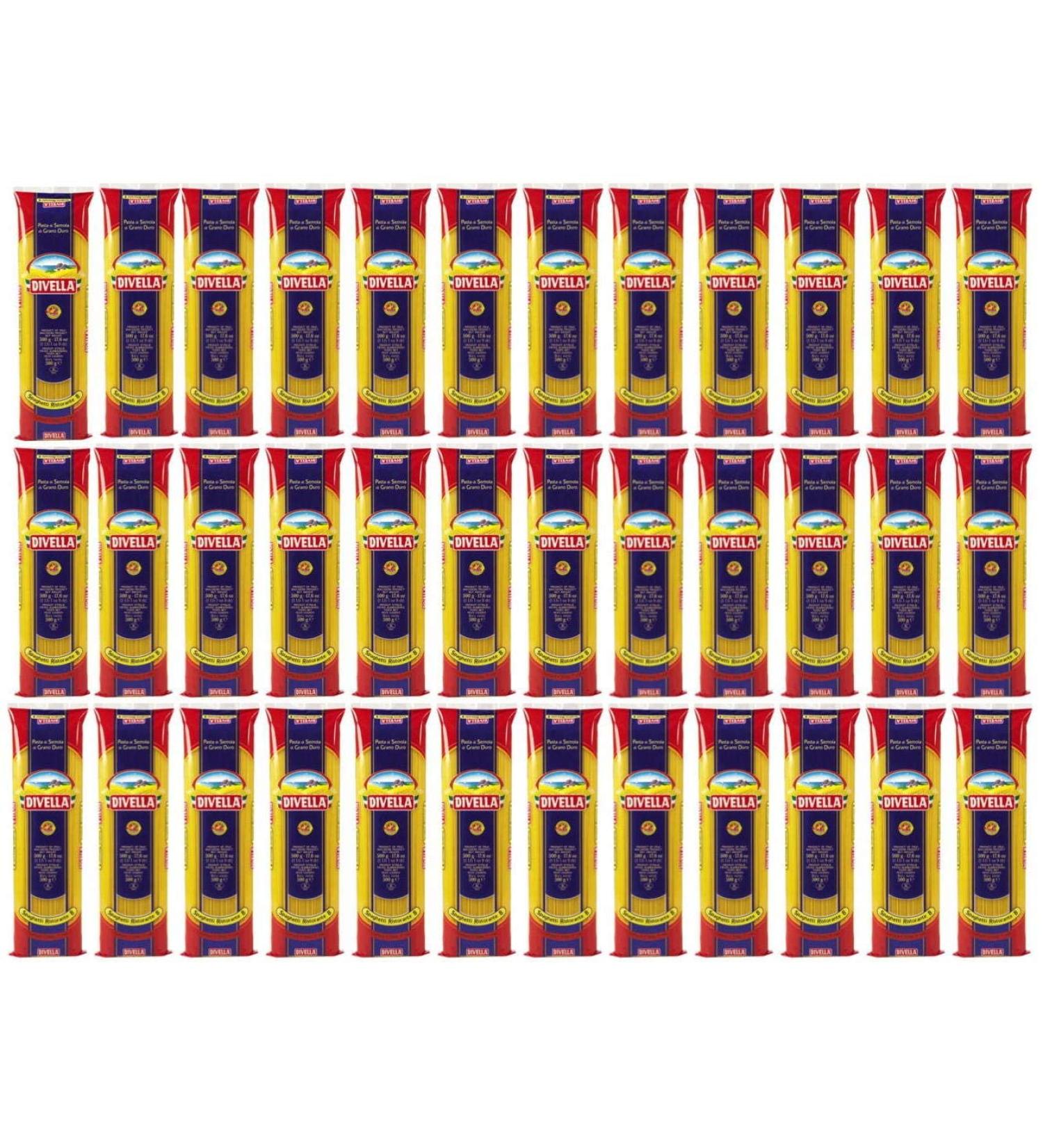  Italian Gourmet E.R. Pasta Divella Spaghetti Restaurant 8 pastas (36 x 500 g) + Gourmet Italian Pulp 400 g - Buy Online on GoSupps.com