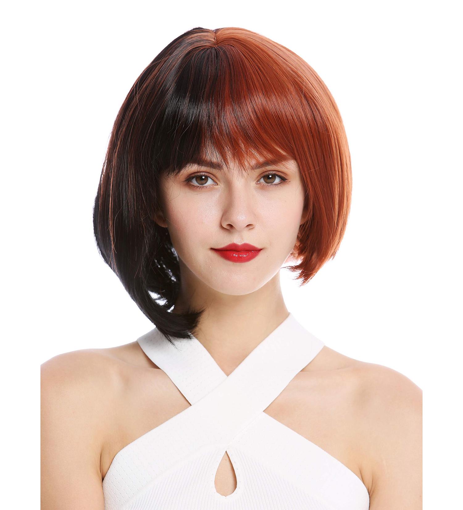 WIG ME UP GFW2289-1+350 | Quality Two-Tone Long Bob Wig for Women - Voluminous Black Red Style - Buy Online on GoSupps.com