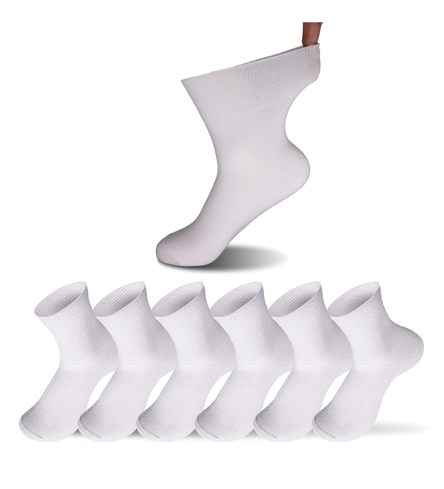Diabetic Ankle Socks for Men & Women | 6 Pairs | Pain Relief & Non-Binding | Size 6-13 White - Buy Online on GoSupps.com