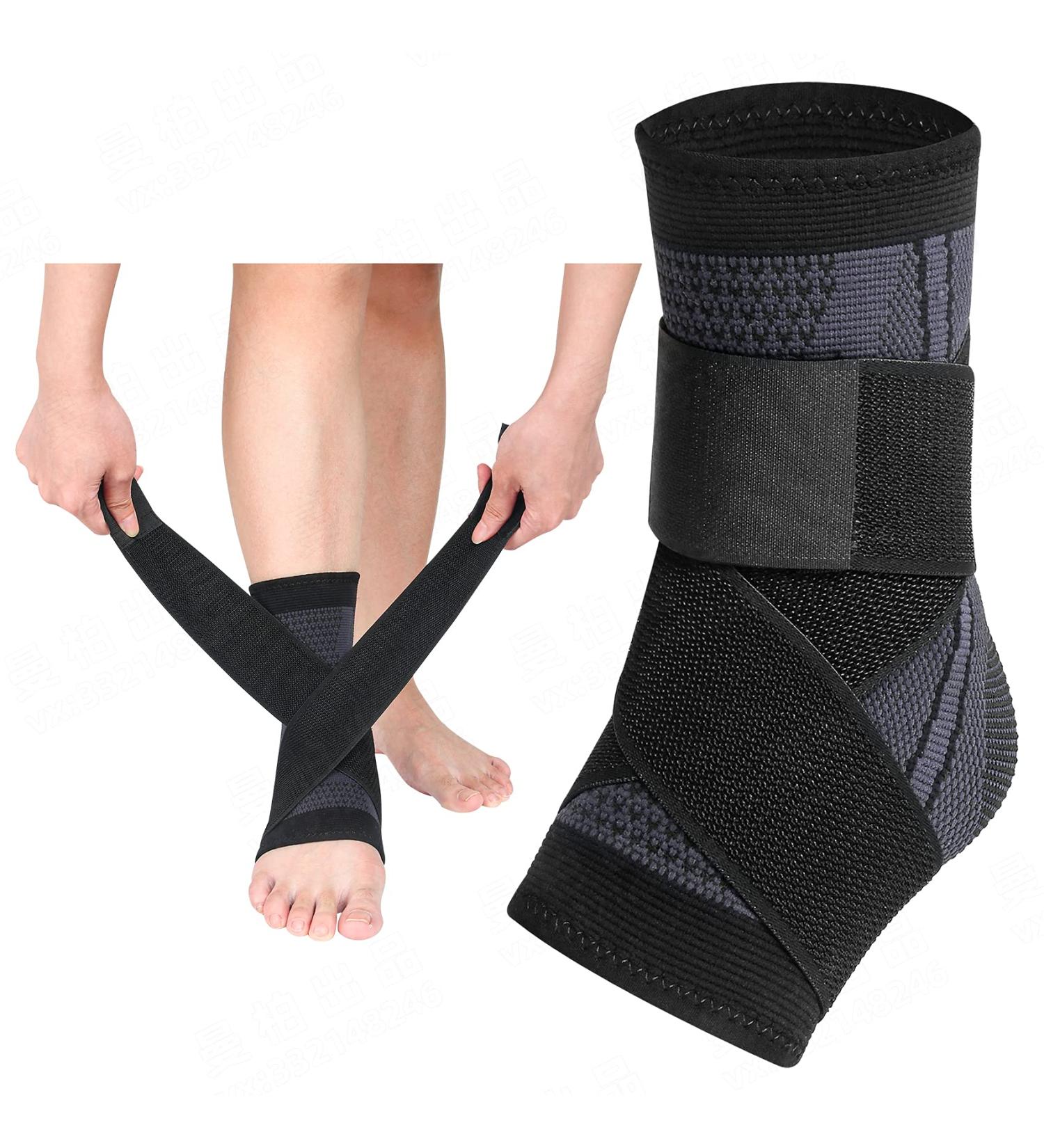 Ankle Brace & Compression Sleeve for Men & Women | Support for Sprains Fasciitis & Achilles Injuries - Large Black - Buy Online on GoSupps.com