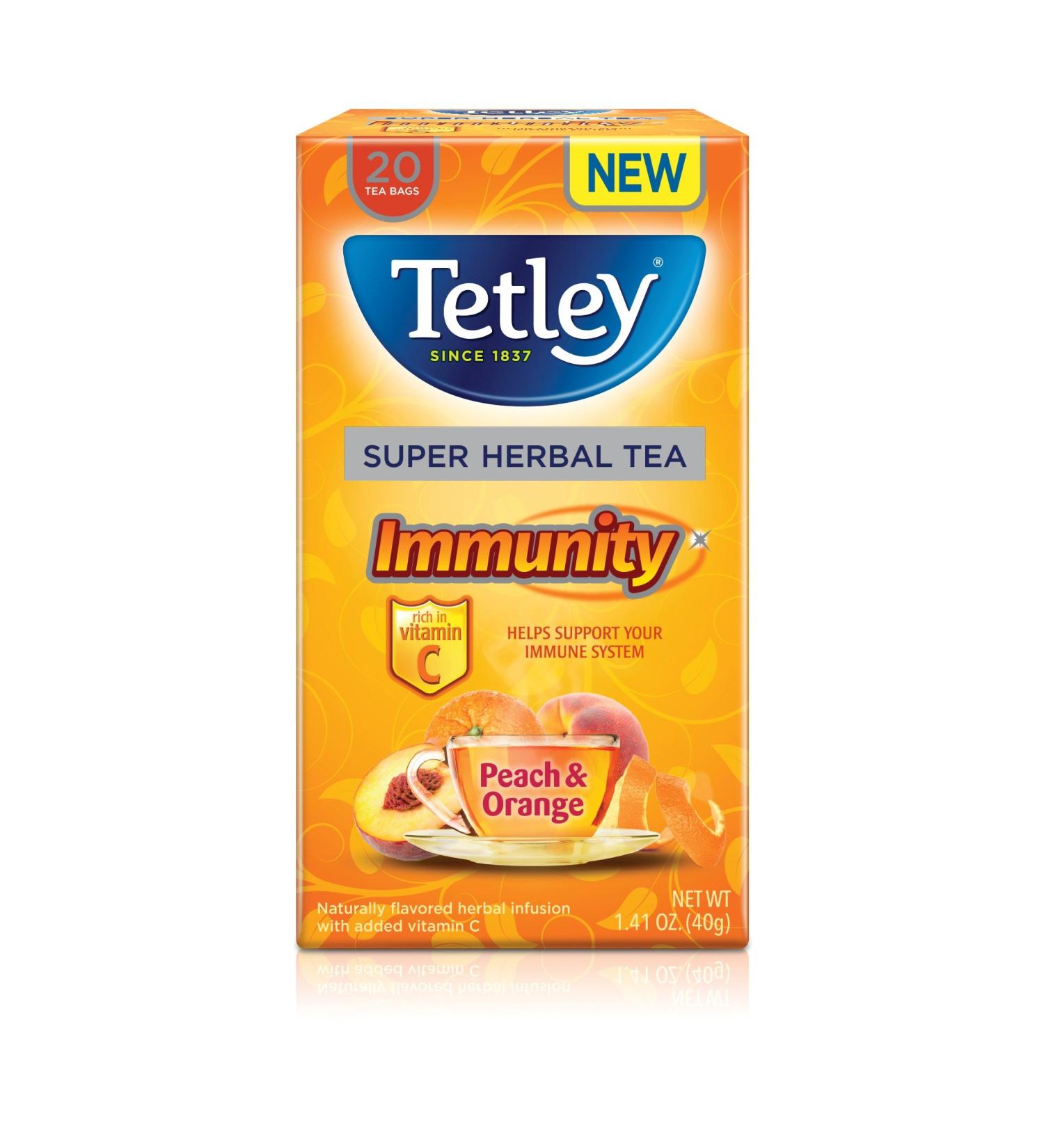 Tetley Th Super Fruit P che Immunitaire Et D'Orange 20 Par Paquet - Paquet de 6 - Buy Online on GoSupps.com