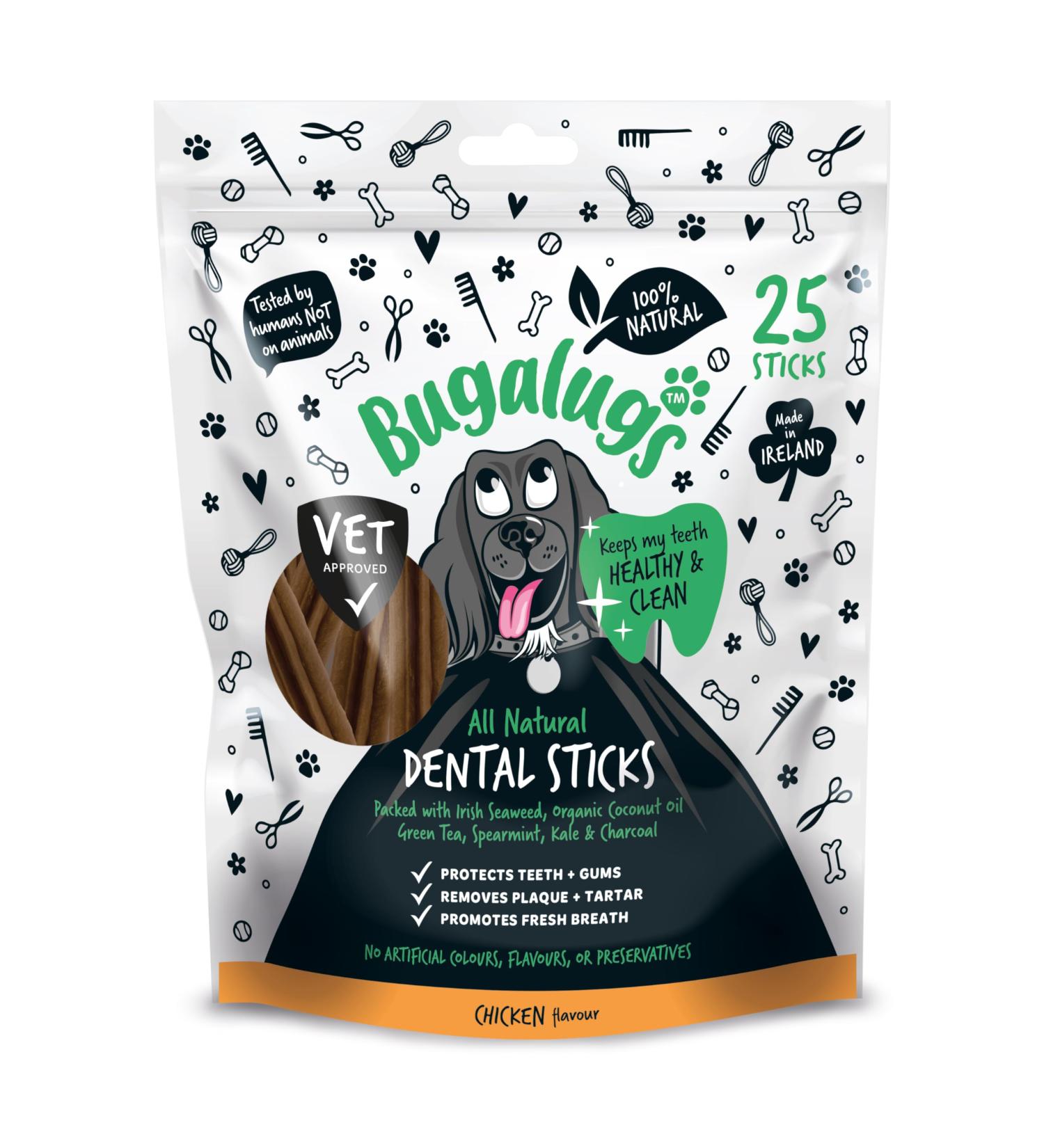 Bugalugs Dental Sticks Dogs - 100% Natural Dog treats & Dog Chews for Dog Teeth Cleaning Dog Plaque Remover & Dog Breath Freshener - Dog dental sticks are Grain Free Dog Treats 20 g (Pack of 25) - Buy Online on GoSupps.com