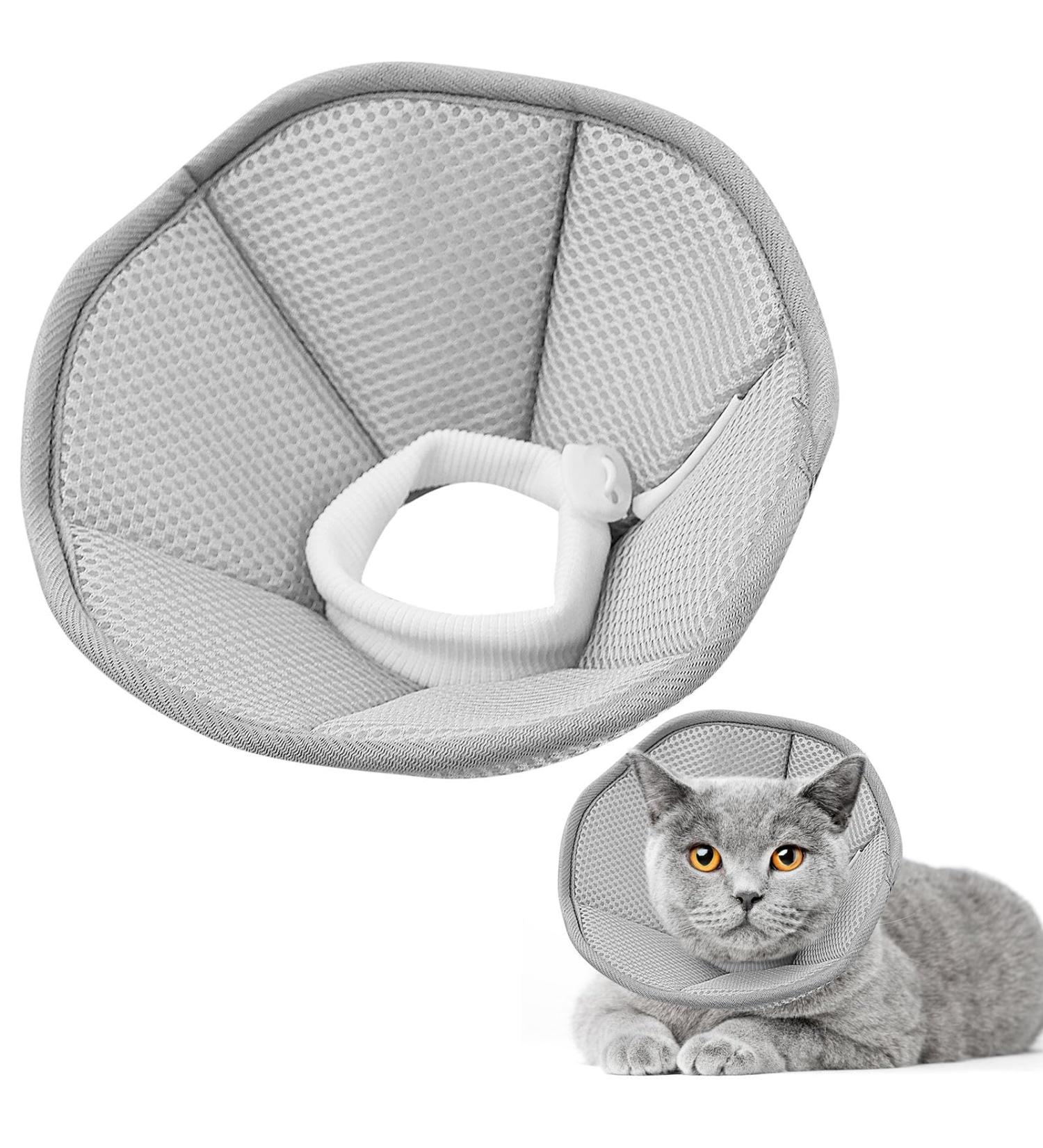 Adjustable Elizabethan Collar for Pets | Dndgdlua Protective E-Collar for Kittens Puppies & Rabbits | Prevents Licking & Biting - Size S Gray - Buy Online on GoSupps.com