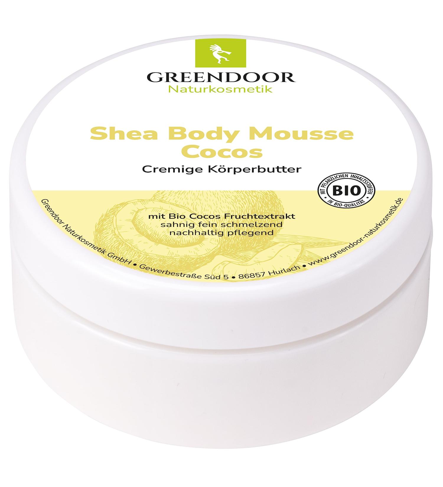 Greenendoor Organic Body Butter - Cocos 200ml - Natural Skin Care with Shea Butter & Coconut - Buy Online on GoSupps.com