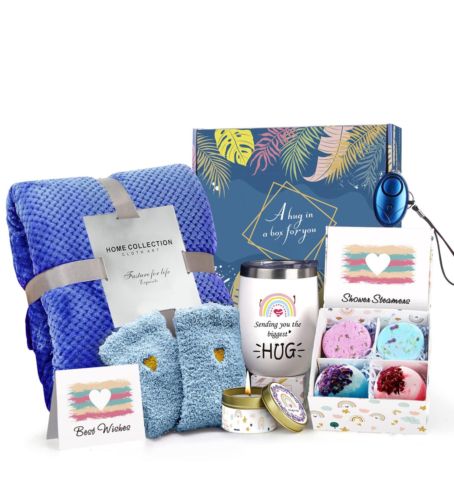 Spa Care Package for Women: Relaxing Gifts, Unique Birthday & Get Well Soon Gifts, Thinking of You Gift Basket - Blue - Buy Online on GoSupps.com