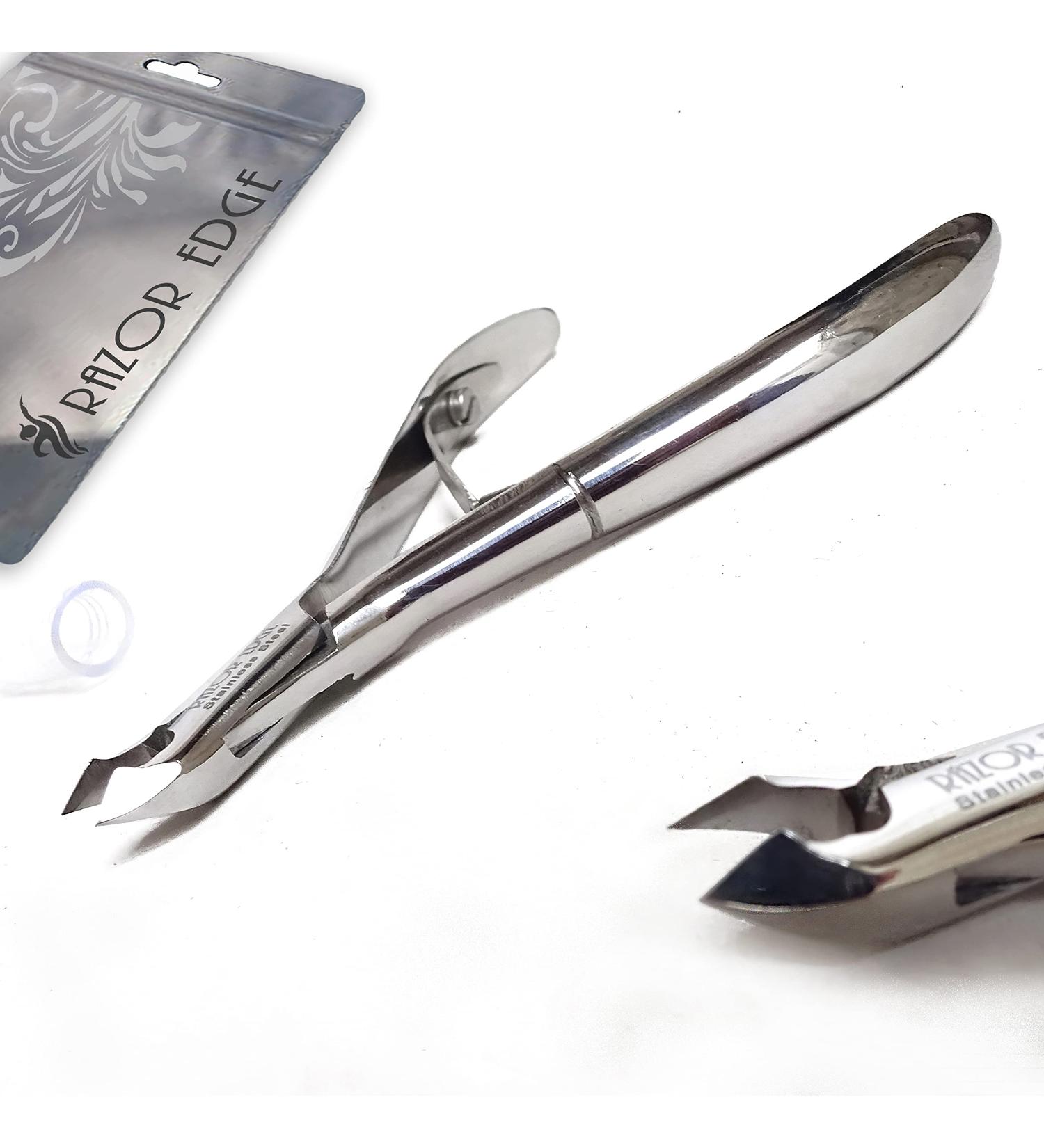 Professional Cuticle Nippers Cuticle Cutters Remover Nail Scissors Nail Care Tool Manicure & Pedicure (RE5008 Plain Handle with Round Box Joint) - Buy Online on GoSupps.com