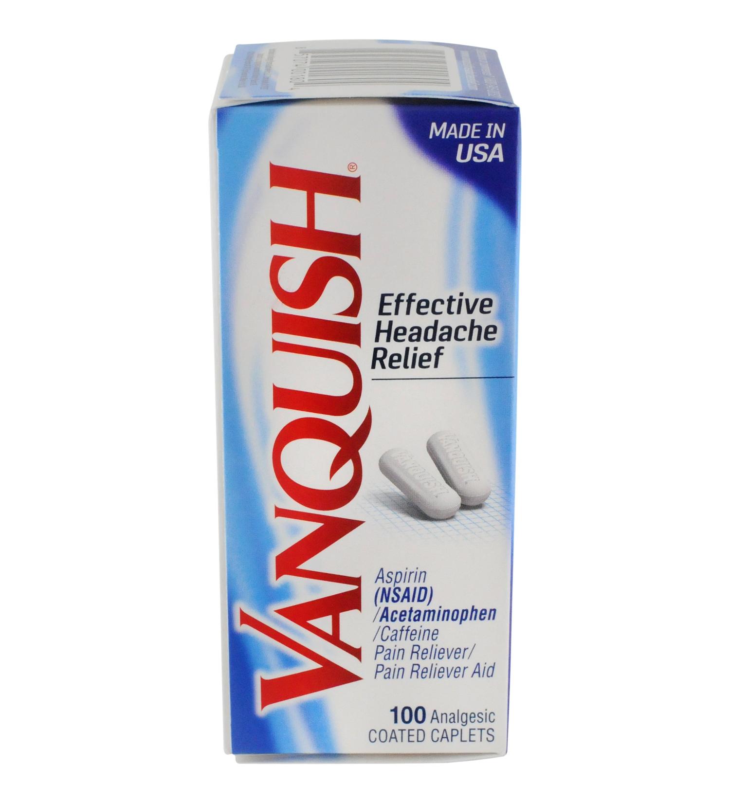 Vanquish Pain Reliever Caplets - 100 Count Pack for Fast Relief - Buy Online on GoSupps.com