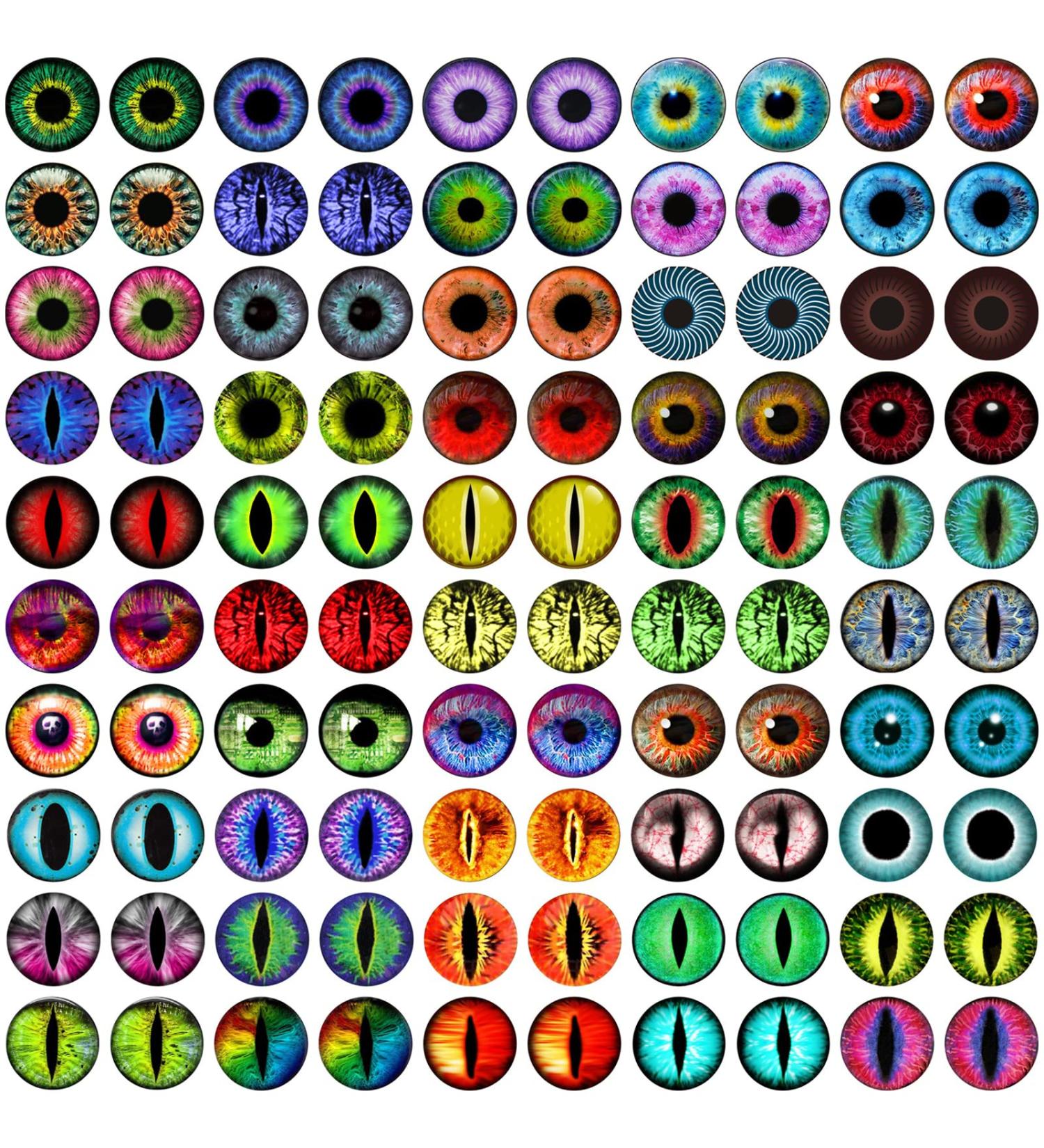 100PCS 20MM Dragon Eyes Glass Cabochon for DIY Doll Making and Jewelry Craft - Buy Online on GoSupps.com