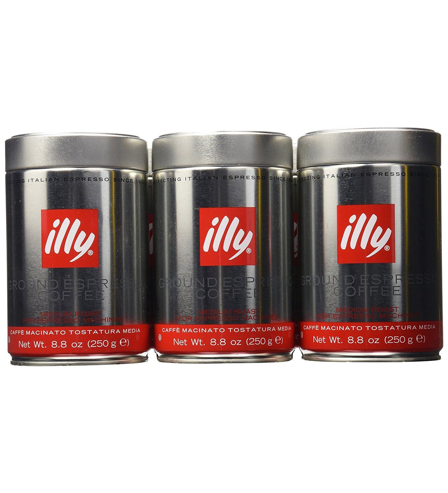 illy Caffe Normale Fine Grind (Medium Roast Red Band) 8.8 coffee cans (Pack of 6)