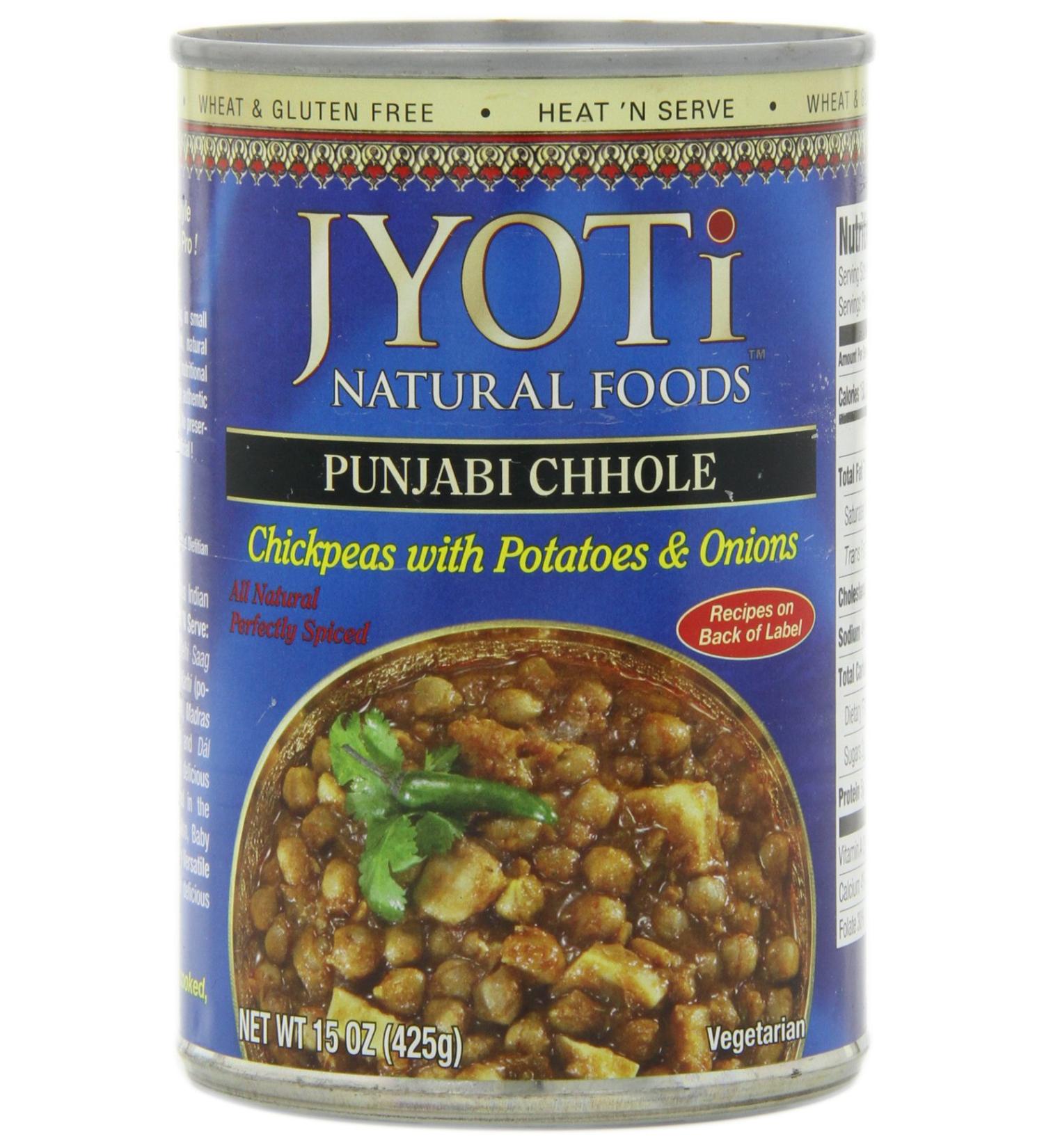 Jyoti Natural Foods Chhole, Chickpeas with Potatoes and Onions, 15 Ounce