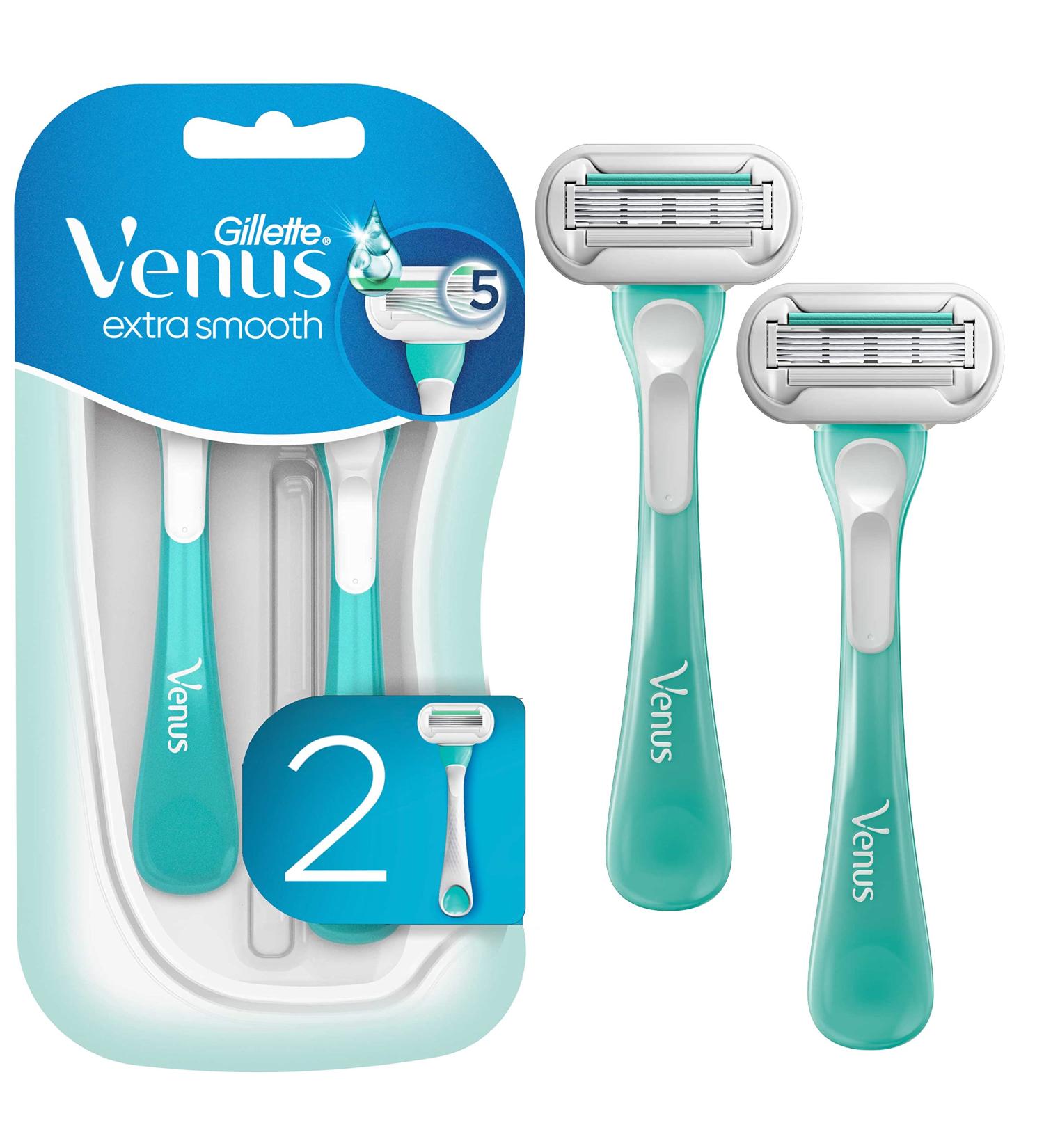 Gillette Venus Extra Smooth Sensitive Disposable Razors for Women - 2 Count - Buy Online on GoSupps.com
