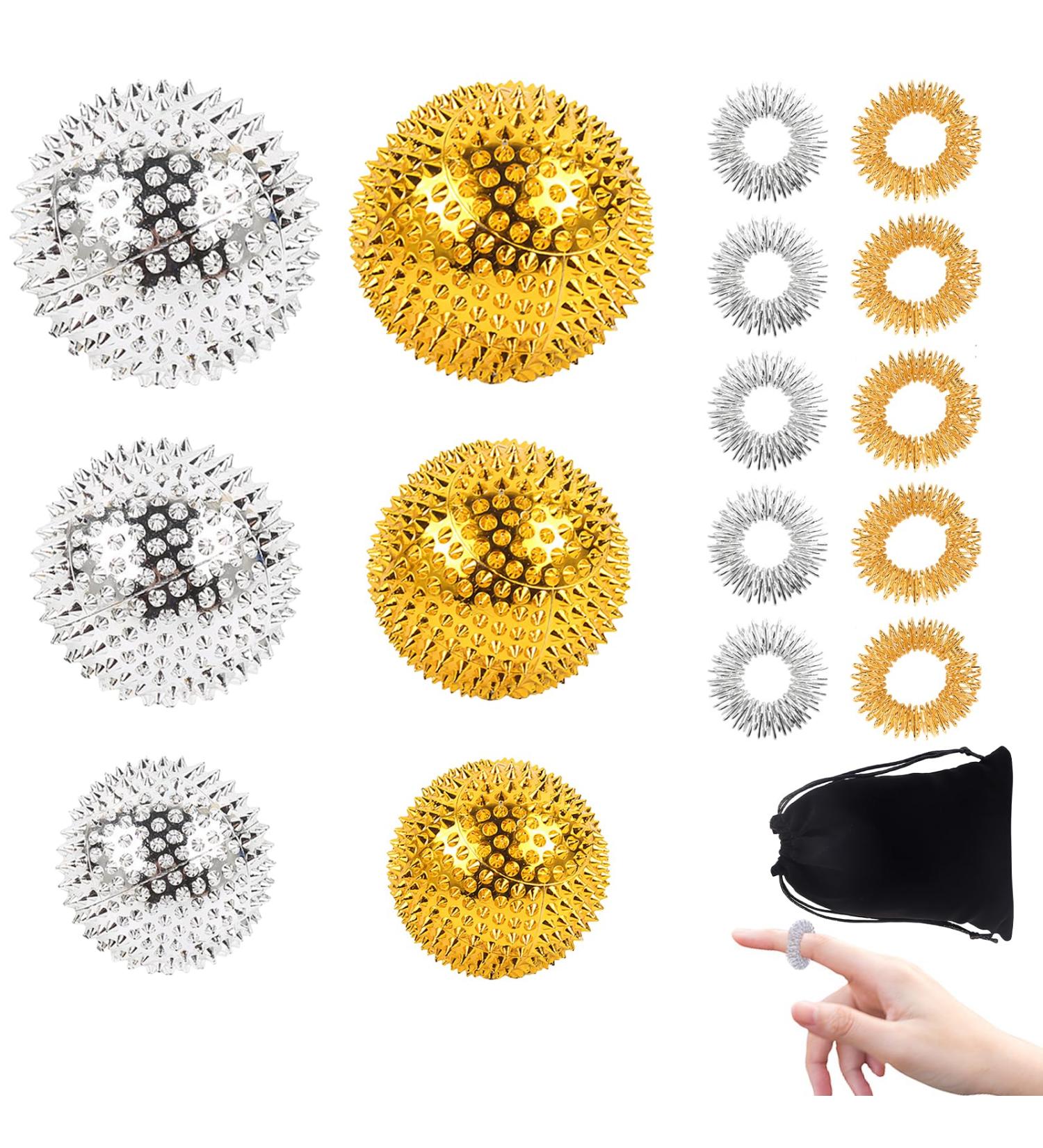 Sporgo Magnetic Massage Balls 6 Piece Set with 10 Massage Rings for Stress Relief & Acupressure Hedgehog Stress Relief Balls 32mm 47mm 56mm Diameter - Buy Online on GoSupps.com