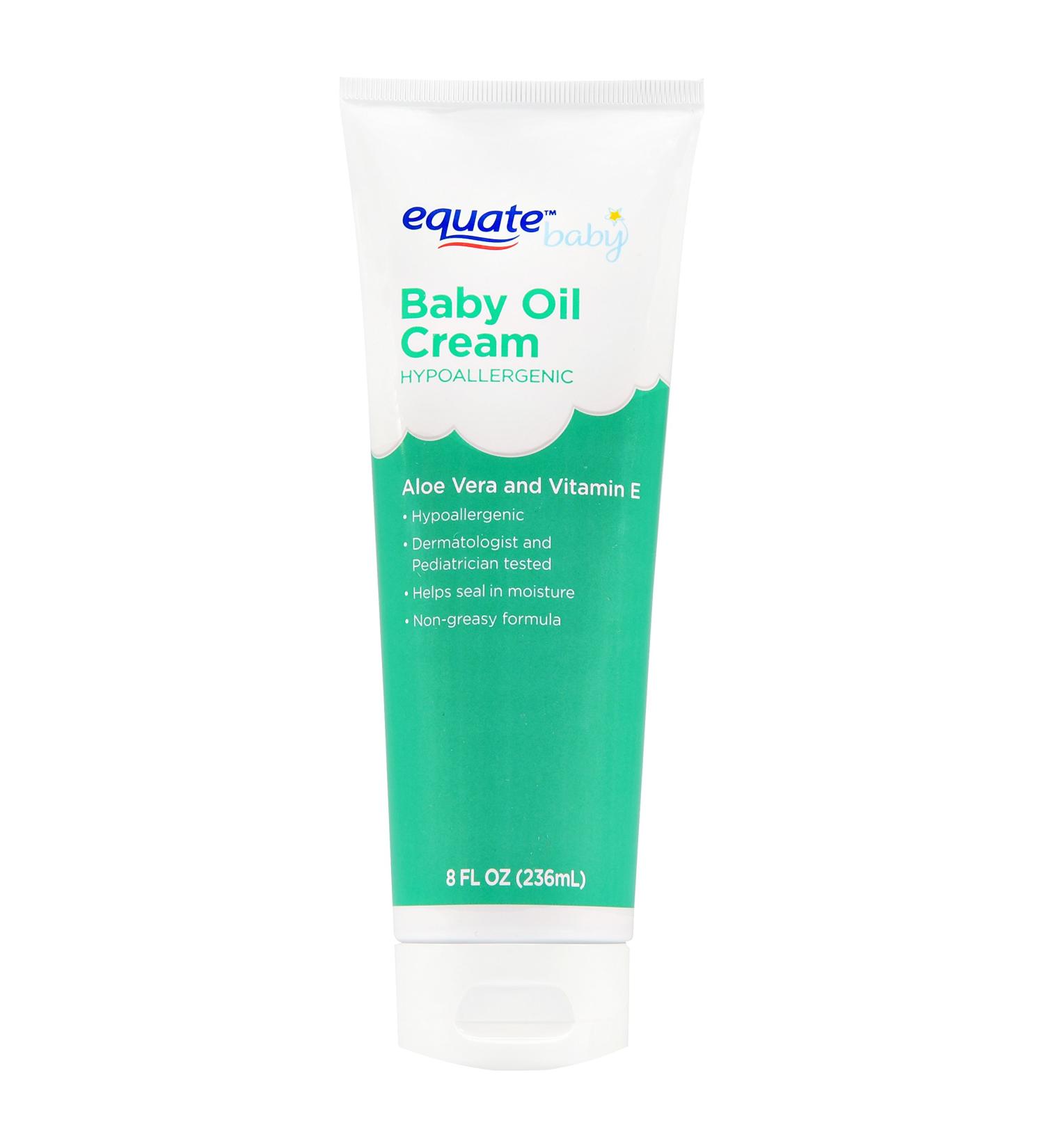 Equate Aloe & Vitamin E Baby Oil Cream 8 oz - Pack of 4 | Moisturizing and Gentle for Baby's Skin - Buy Online on GoSupps.com