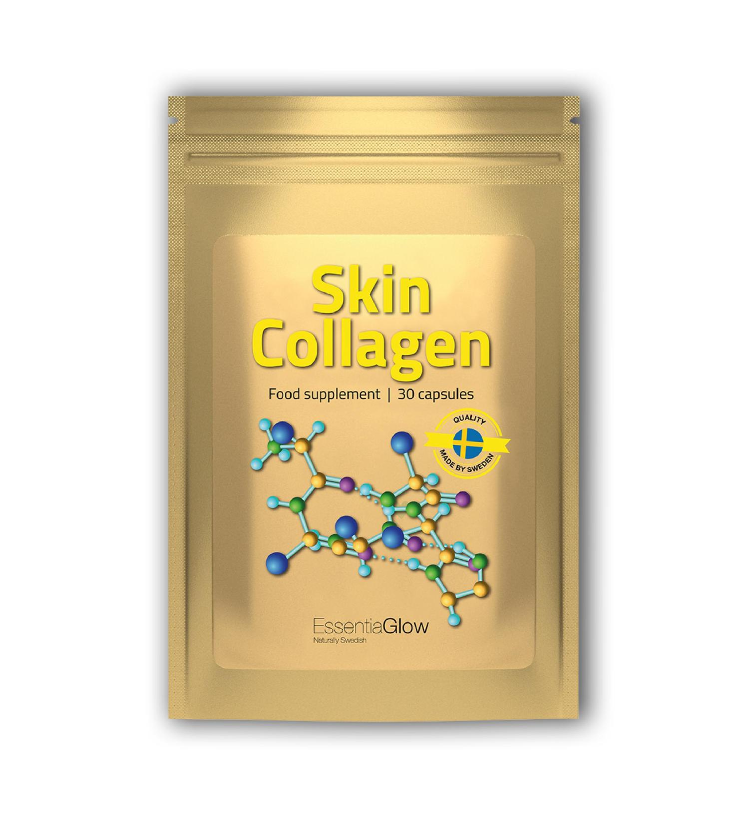 ESSENTIAGLOW Collagen Capsules - 30 Count for Skin & Hair Health | Zinc Biotin & Vitamin C | 1 Month Supply | International Shipping Available - Buy Online on GoSupps.com