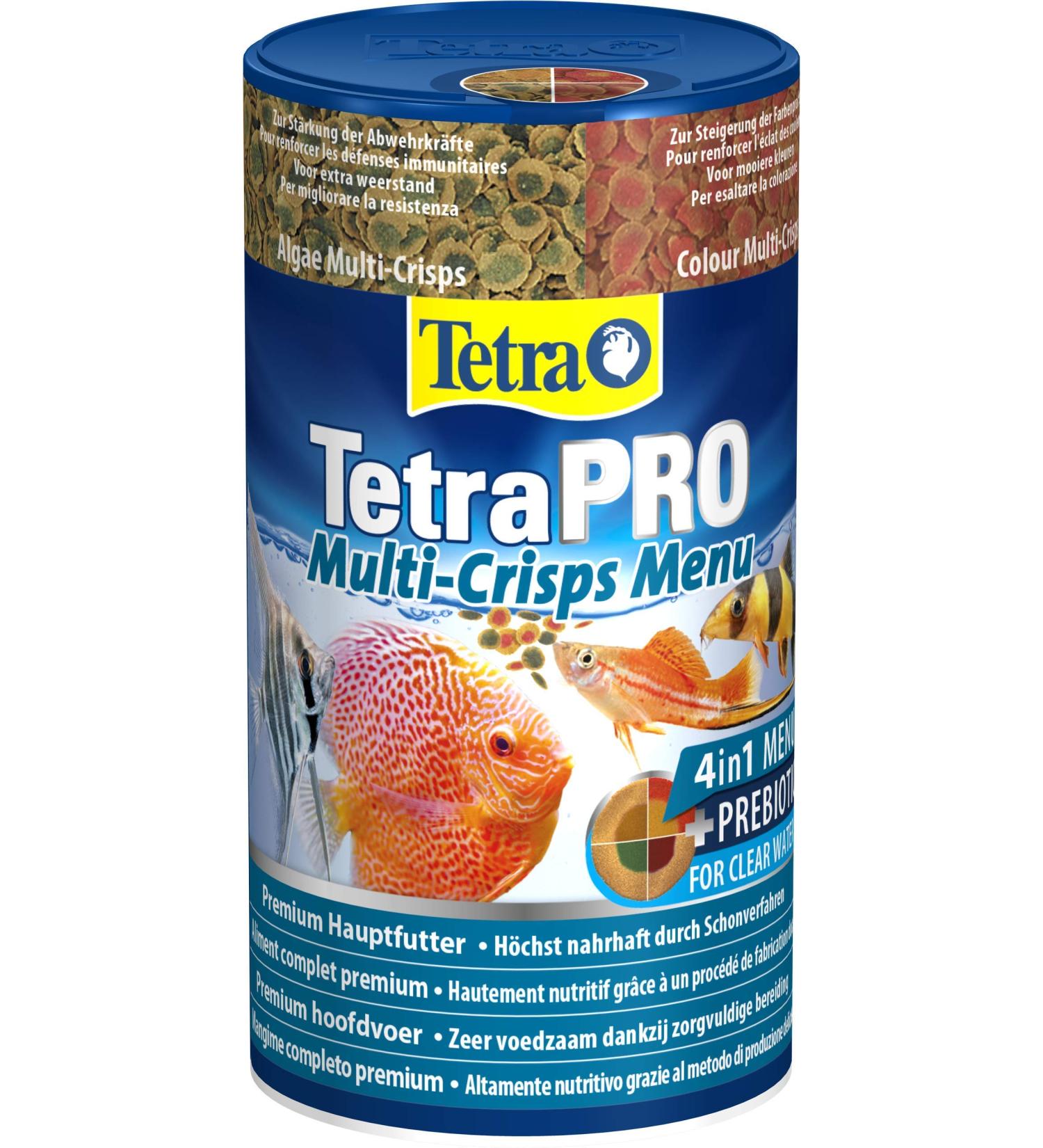 Tetra Pro Multi-Crisp 4-in-1 Premium Fish Feed - 250ml Energizing Color Enhancing & Growth Boosting Mixture - Buy Online on GoSupps.com