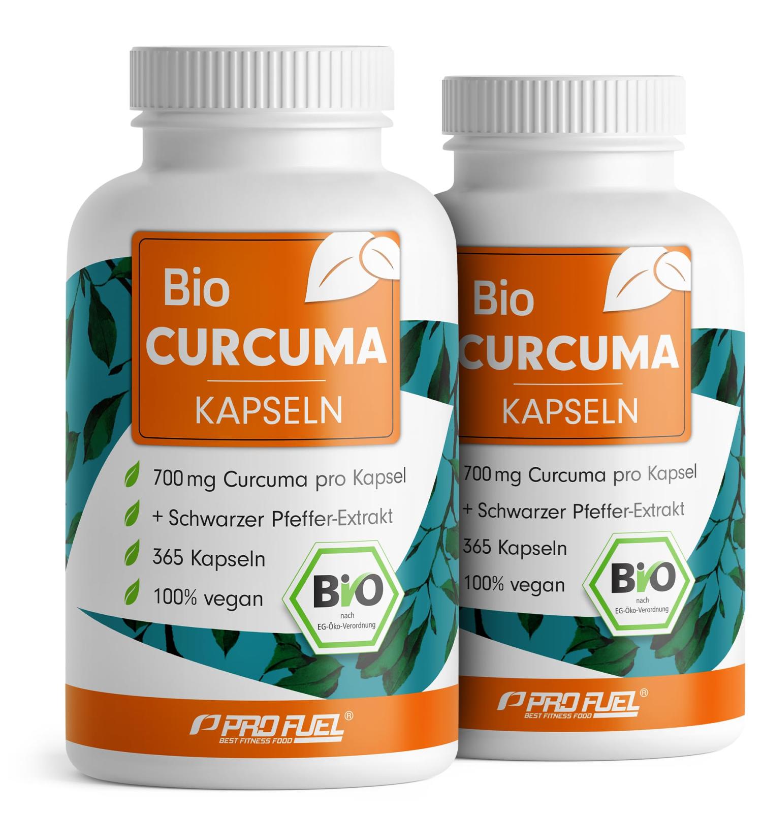 Bio Curcuma Capsules 730x | 700 mg Organic Curcumin with Black Pepper - Family Pack 2x365 Capsules - Buy Online on GoSupps.com